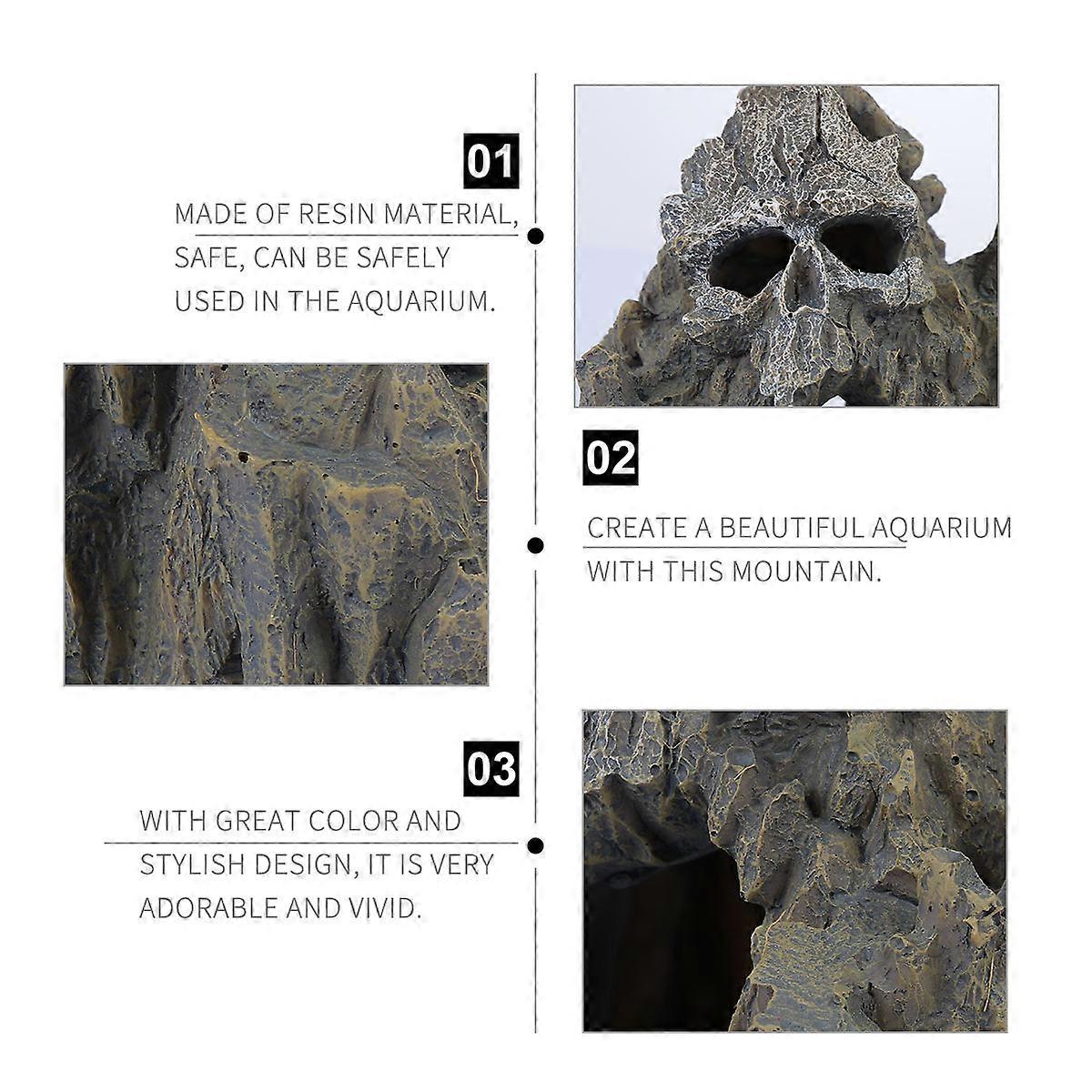 Aquarium Hiding Cave Fish Tank Skeleton Landscaping Cave Mountain Shape Fish Enthusiasts 1Pack