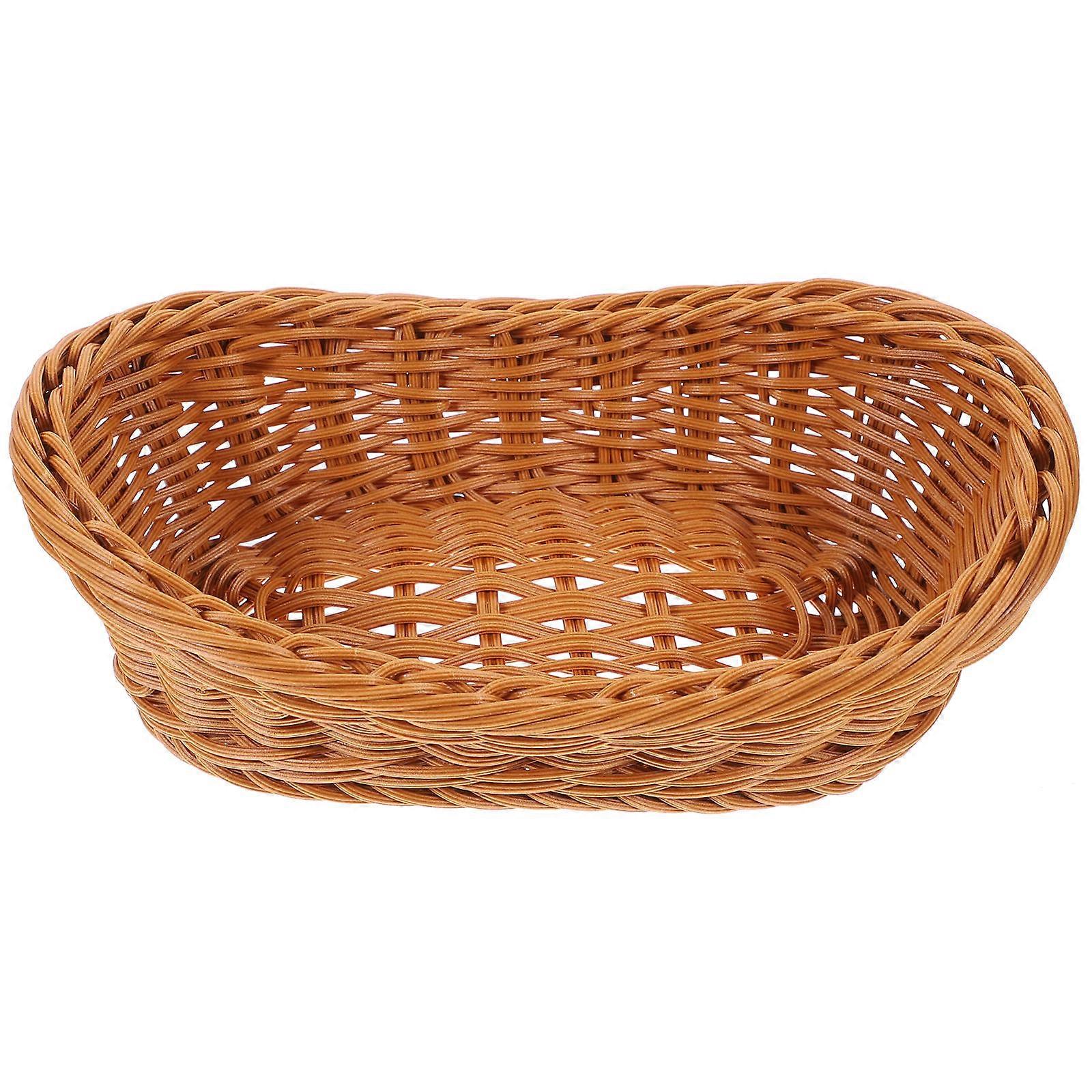 Light Brown Snacks Serving Basket for Storage Use Hand Woven 4Pcs Set