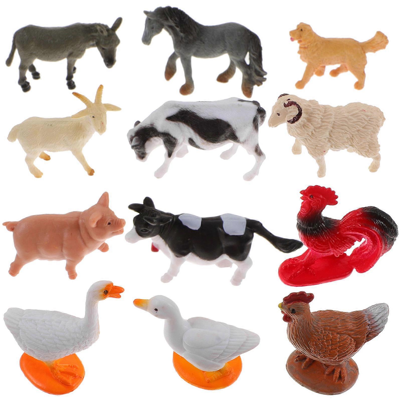 Animal Models for Home Mini Figurines 60Pcs Plastic Decorative Ornaments
