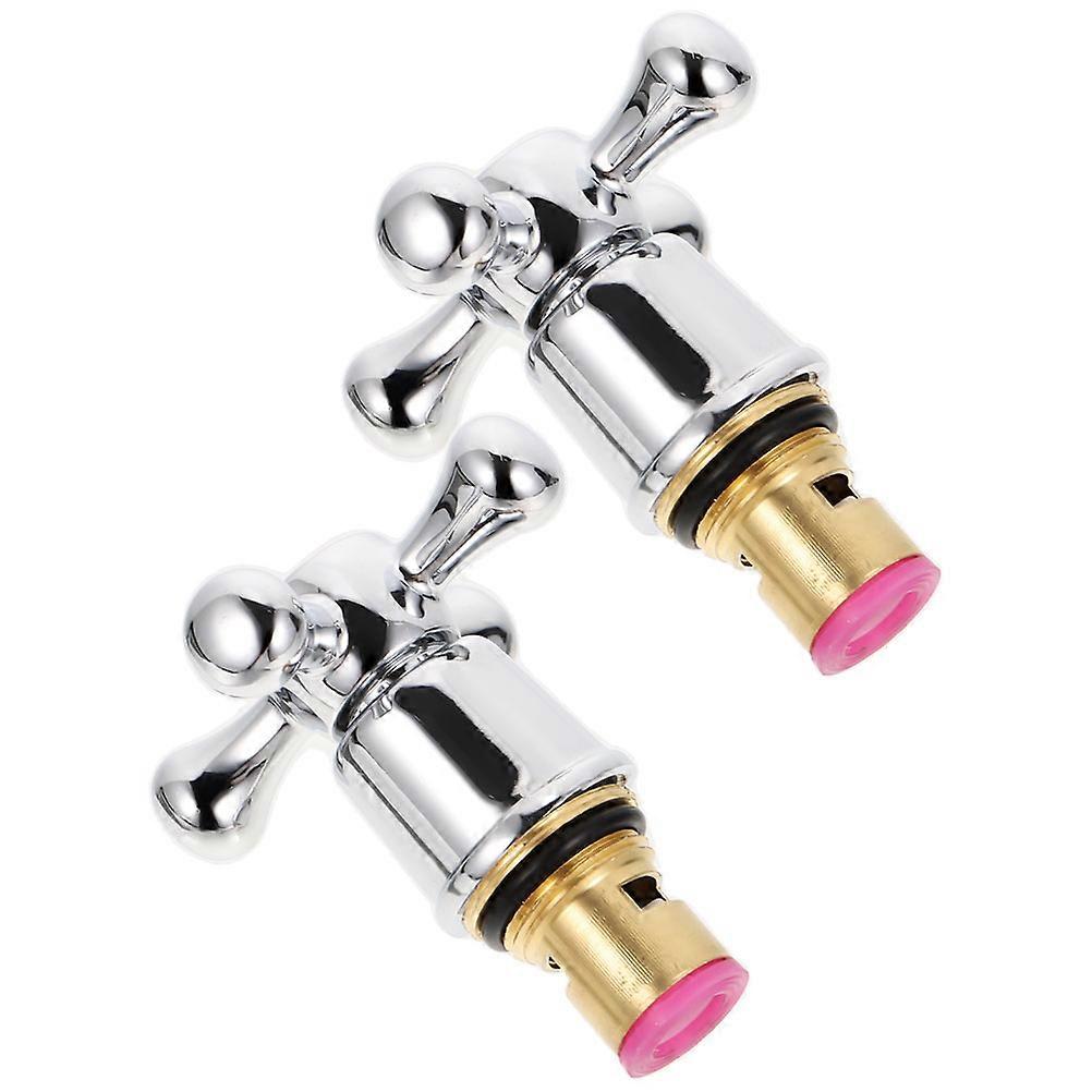 Hot Cold Faucet Knob Handle Durable Brass Replacement 6Pcs