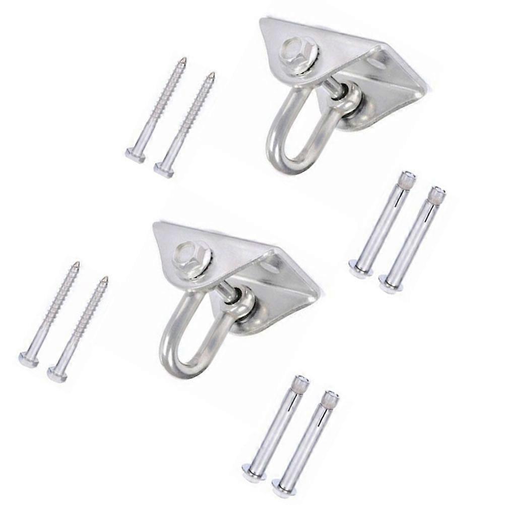 Hammock Swing Hanger Stainless Steel for Hanging Use 4Sets Silver Equipment