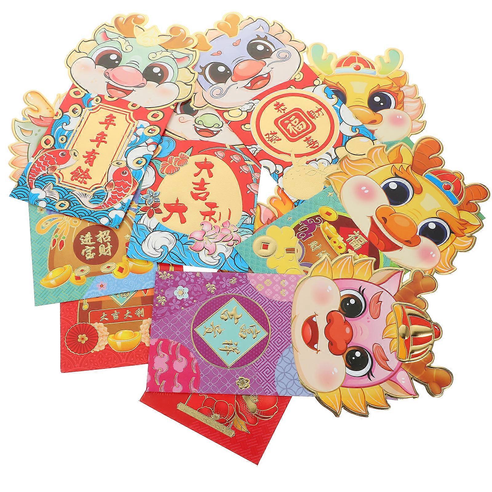 Red Envelopes Chinese Traditional Red Pocket for Party 36Pcs Assorted Color