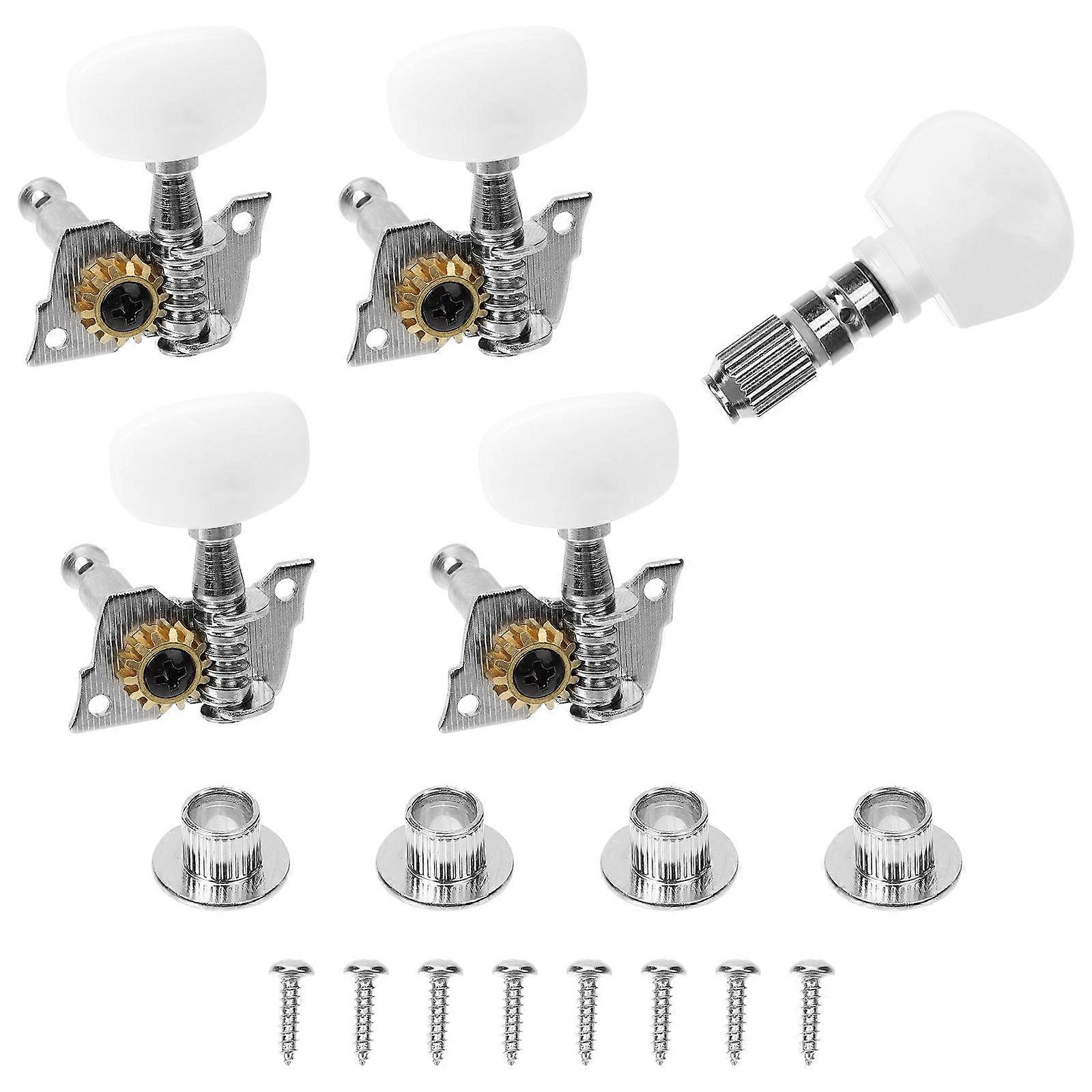 Silver Banjo Machine Heads Tuning Pegs for Banjo 4Sets Musical Instrument