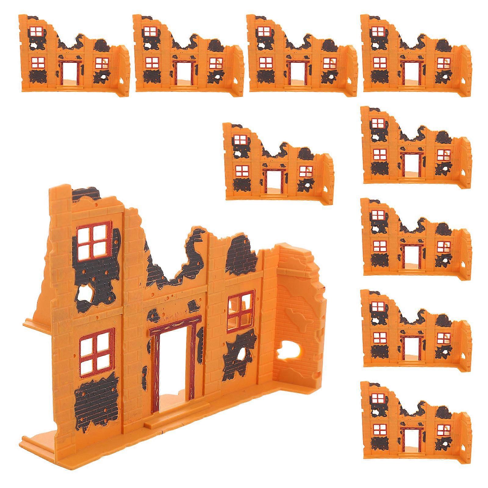 20Pcs Orange Broken Ruins Model for Decoration Plastic Sand Table Ornaments