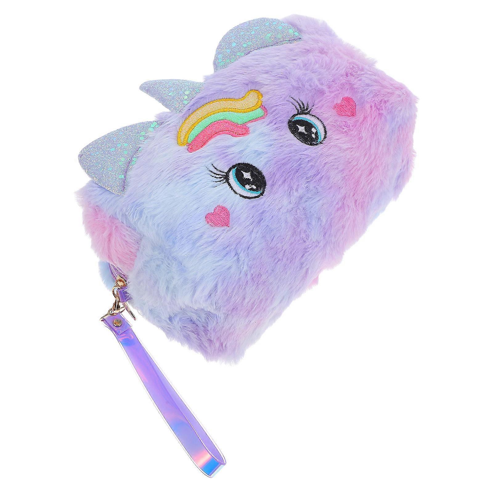 Large Capacity Plush Pencil Case with Cute for Kids 2Pcs Set