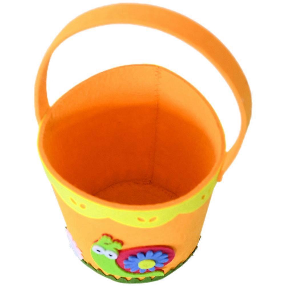 Yellow Non-Woven Fabric Easter Basket for Decoration 4Pcs Handheld Storage Baskets