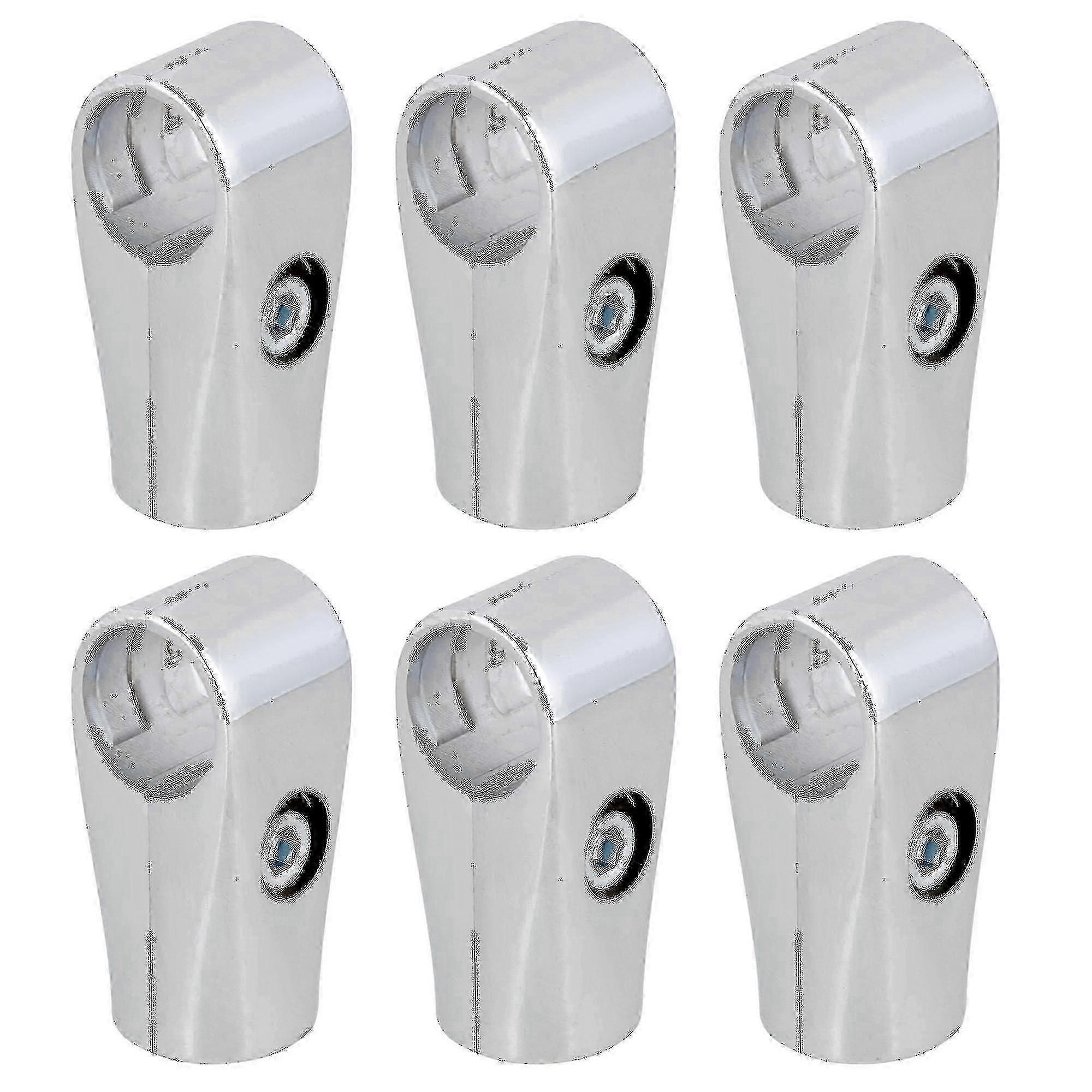 Pijpconnectoren 6 stuks Display Rack Klemfittingen 25 mm binnenste dia tweeweg buisconnectoren - JZ