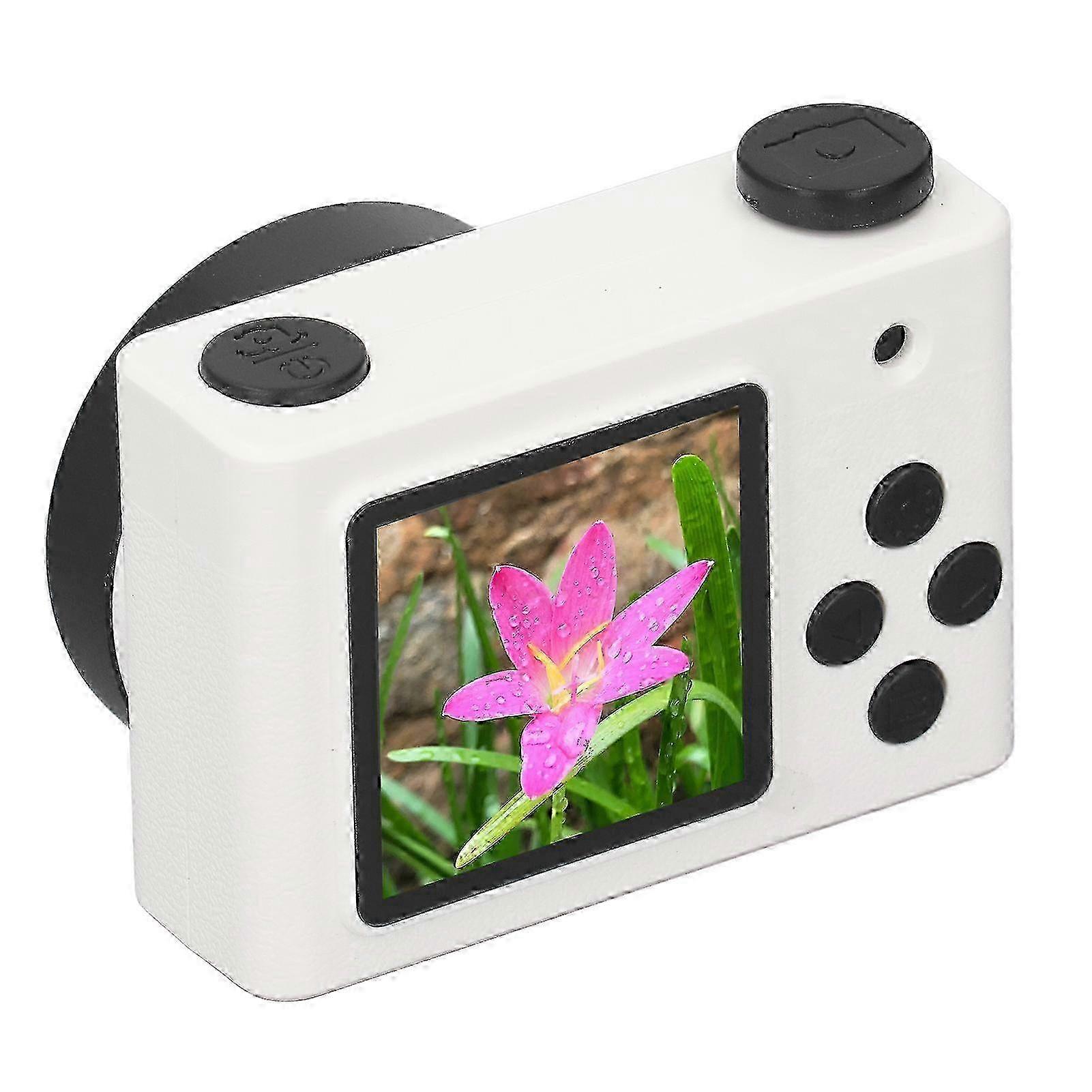 Small Video Camera 720P HD Front and Rear Dual Lens Autofocus Type C Voice Recording Compact Portable Camera for Teens Students White
