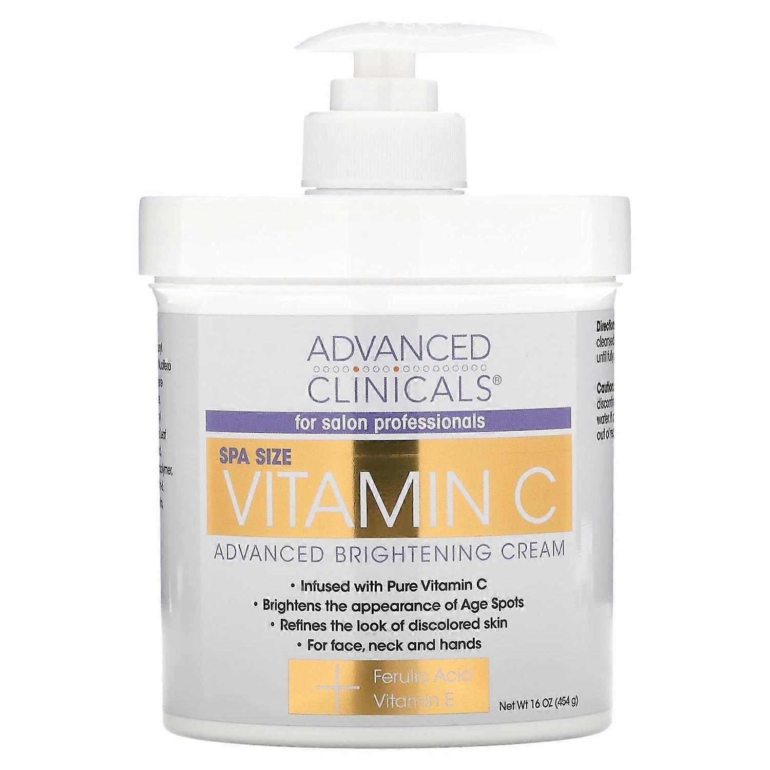 Advanced Clinicals, Vitamin C, Advanced Brightening Cream, 16 oz (454 g)