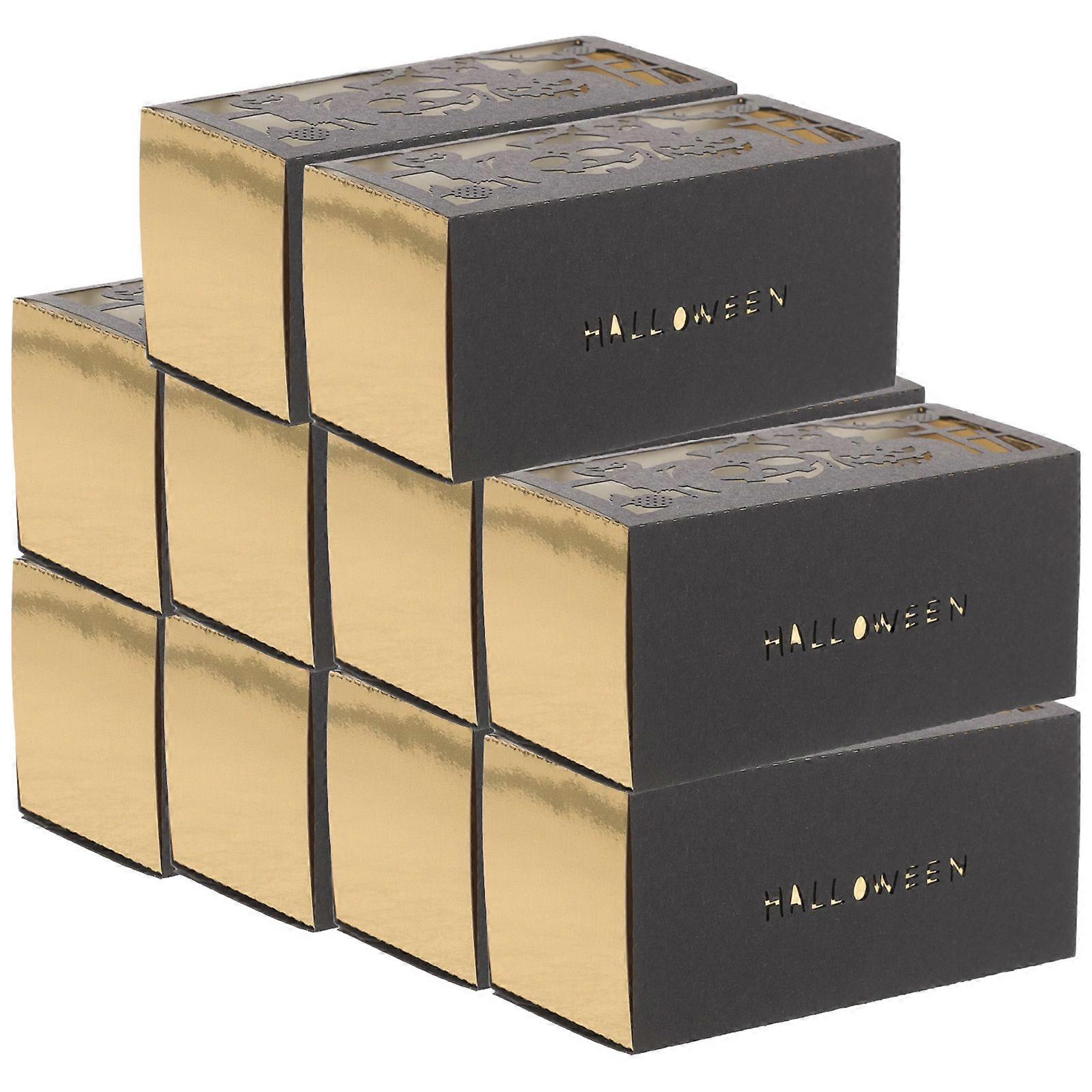 Halloween Paper Box 200 Pcs Black Compact Size Suitable For Candy Packaging And Halloween Gatherings