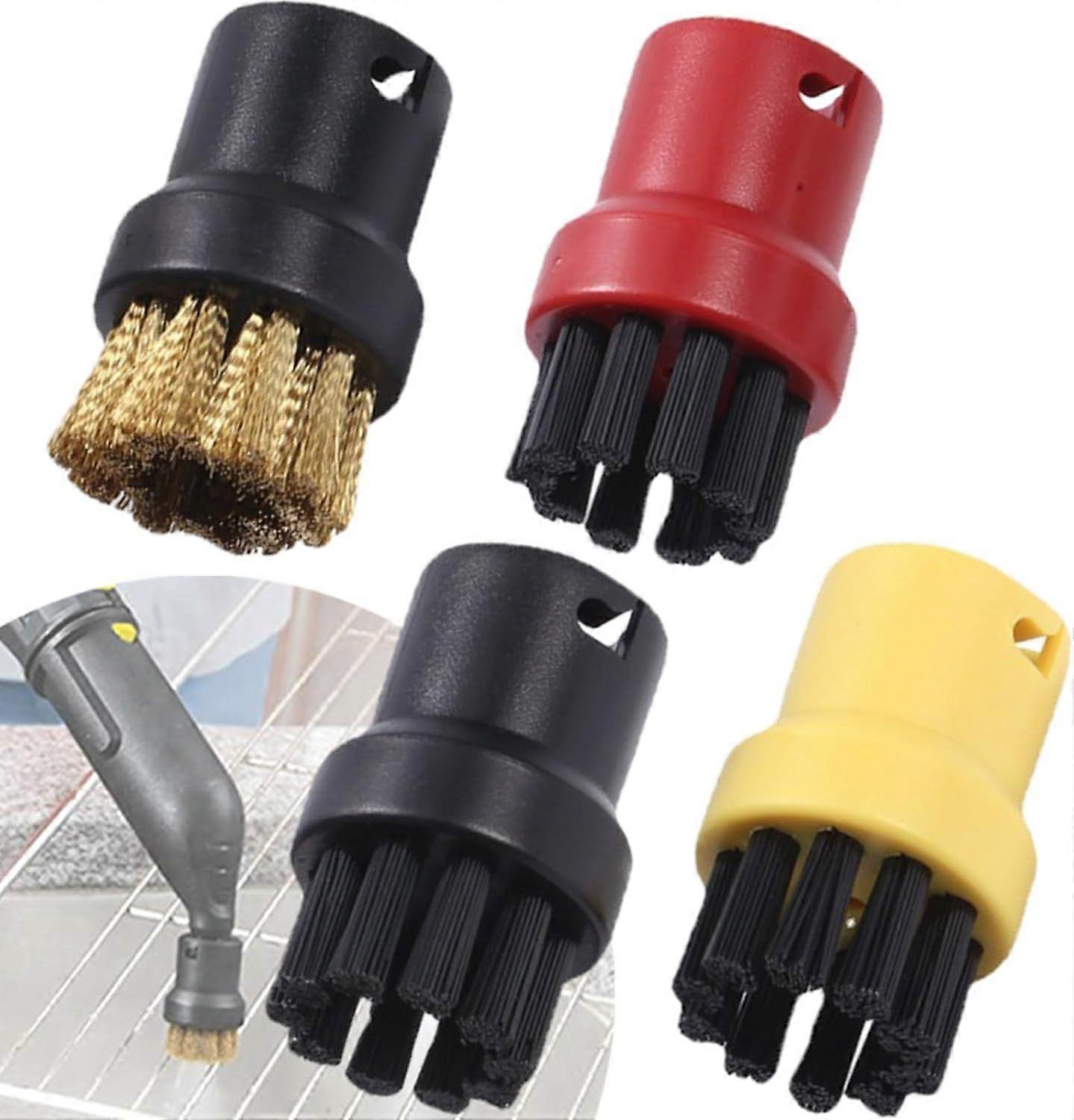4 Pcs Steam Nylon Round Brushes for Karcher Durable Round Brush Nozzle Head Karcher Steam Cleaner SC1 SC2 SC3 SC4 SC5 SC7 CTK10 Series