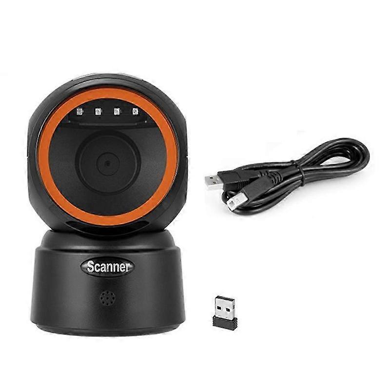 2D QR Barcode Scanner Wireless Bluetooth Hands-Free Omnidirectional USB Barcode Reader 1D QR Screen