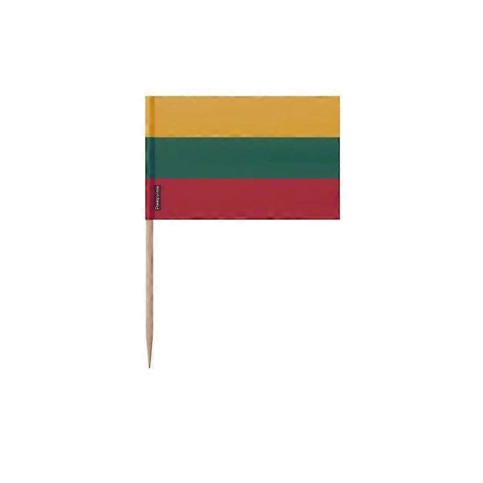 Toothpicks - Multicolored - Lithuania Flag - 8 cm - 100 pieces - Adhesive plastic