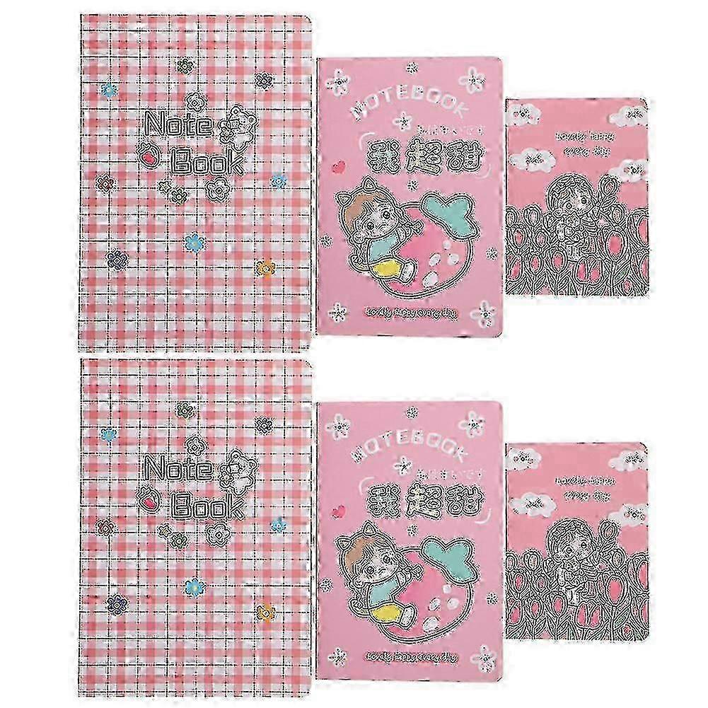 2Sets Cute Notebook Lizi Girl Pattern Stitching Binding Large Middle Small Notepad School Stationery