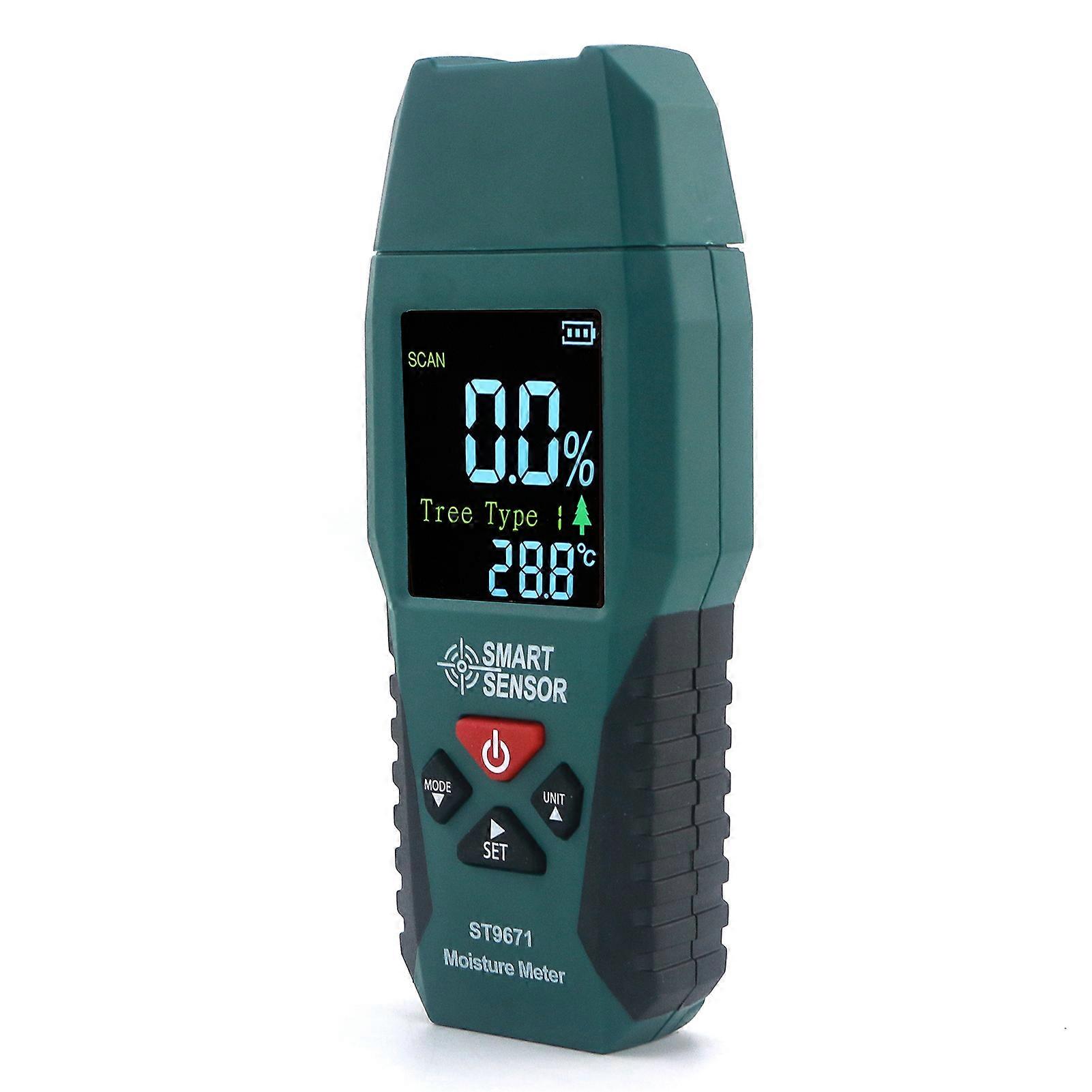 SMART SENSOR Wood Moisture Meter Pin Type Humidity Meter Pocket Size Moisture Detector with LCD Display Moisture Content Meter with 4 Modes for Wood 