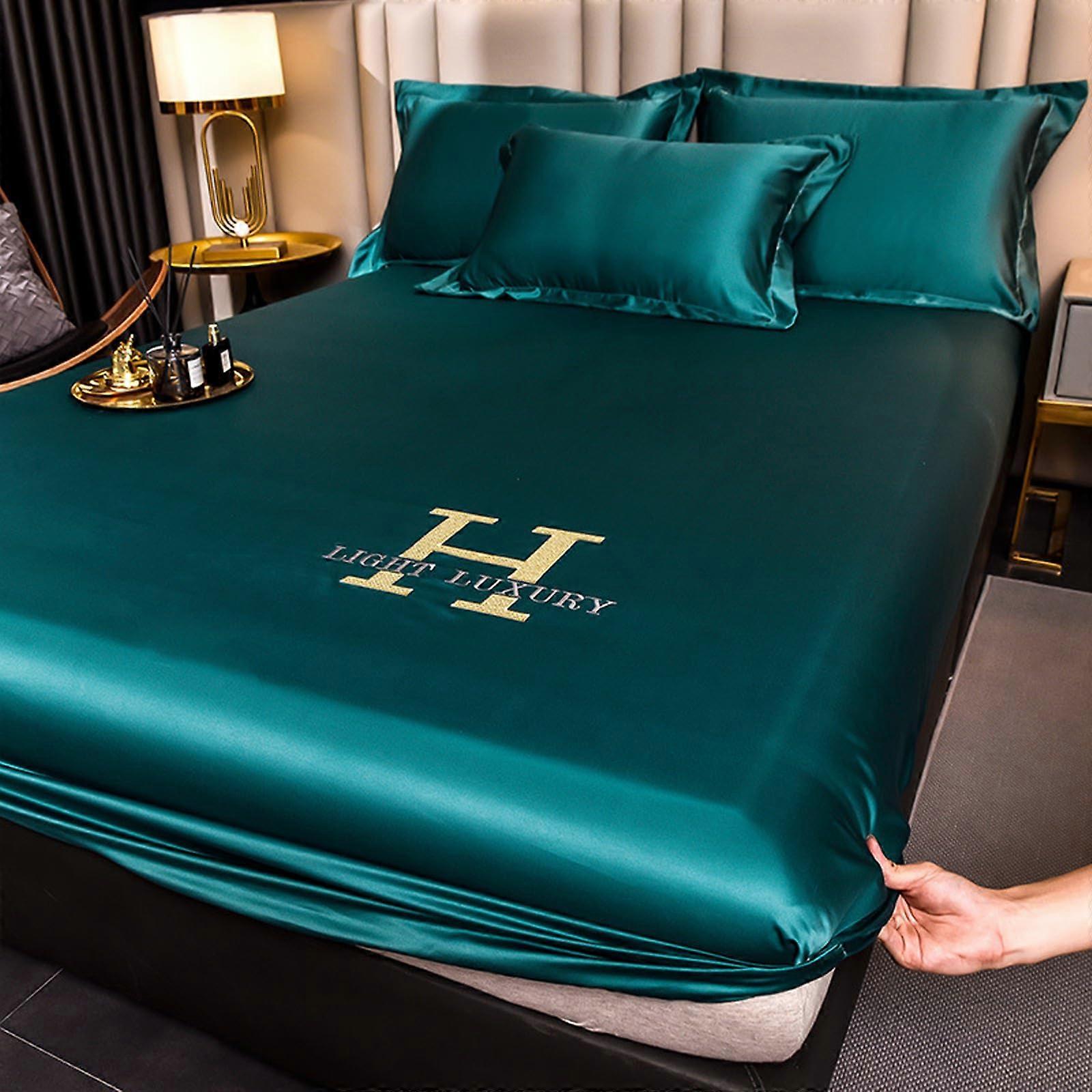 Fitted Sheet 180x200+25cm Deep Pocket Satin Bed Sheet Breathable Soft And Comfortable