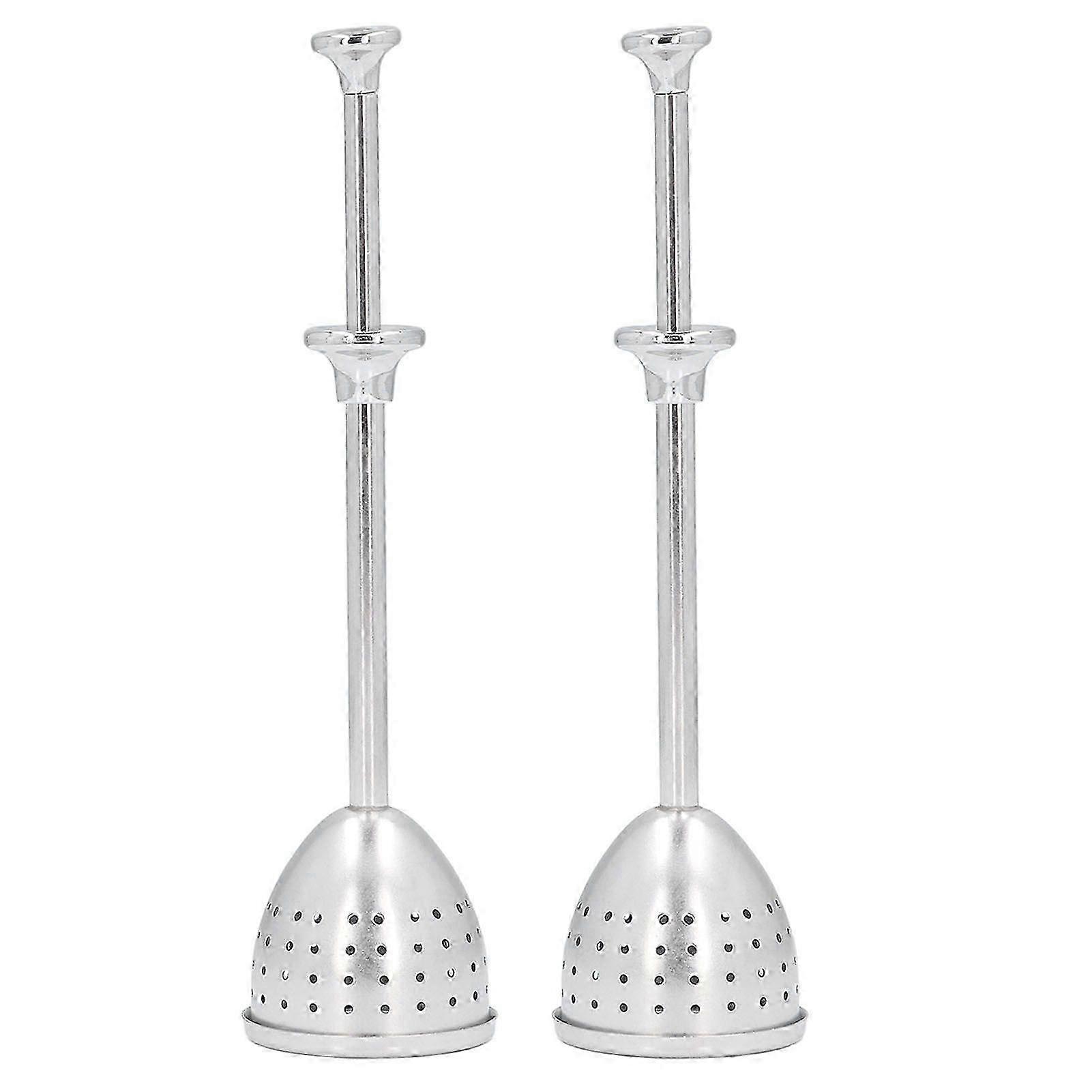 2Pcs Tea Strainer Long Handle Stainless Steel Infuser Filter Reusable Teapot Interval Diffuser