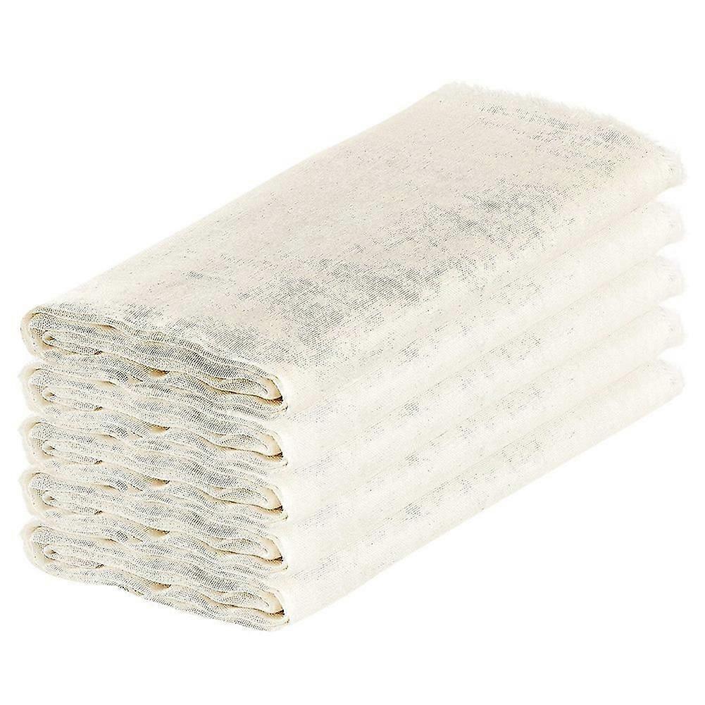 調理用モスリンクロス、5個入りパック(50x50cm)、無漂白、再利用可能で洗えるコットンチーズクロ(haoyi