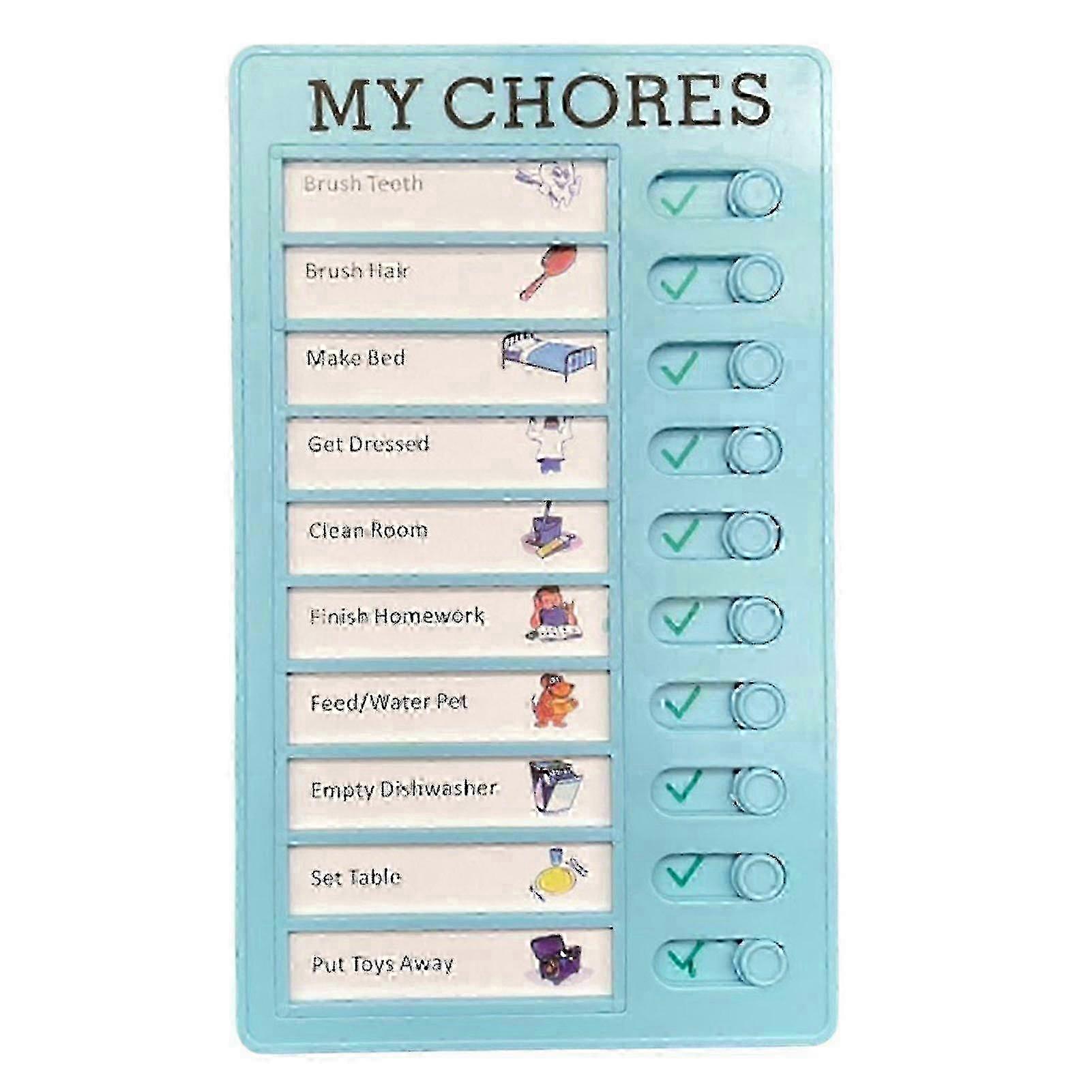 Kids Chore Chart Plastic Checklist Board Detachable Message Board Daily To Do List Rv Checklist