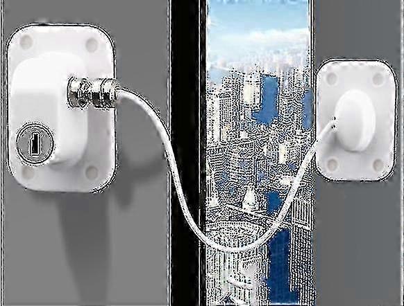 Window Safety Locks Self Adhesive 2-pack Baby Window Restrictor With Key Upvc Window Lock Child Safety Cable Lock Pet Window Restricto