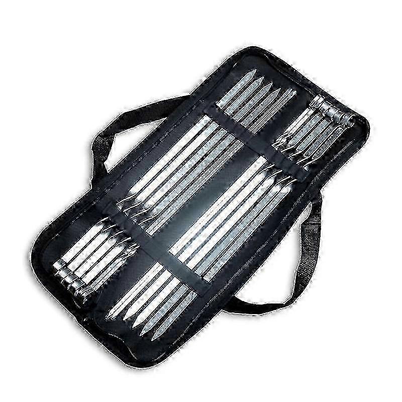 Set of 12 Stainless Steel Grilling Skewers Barbecue Skewers Meat Skewers