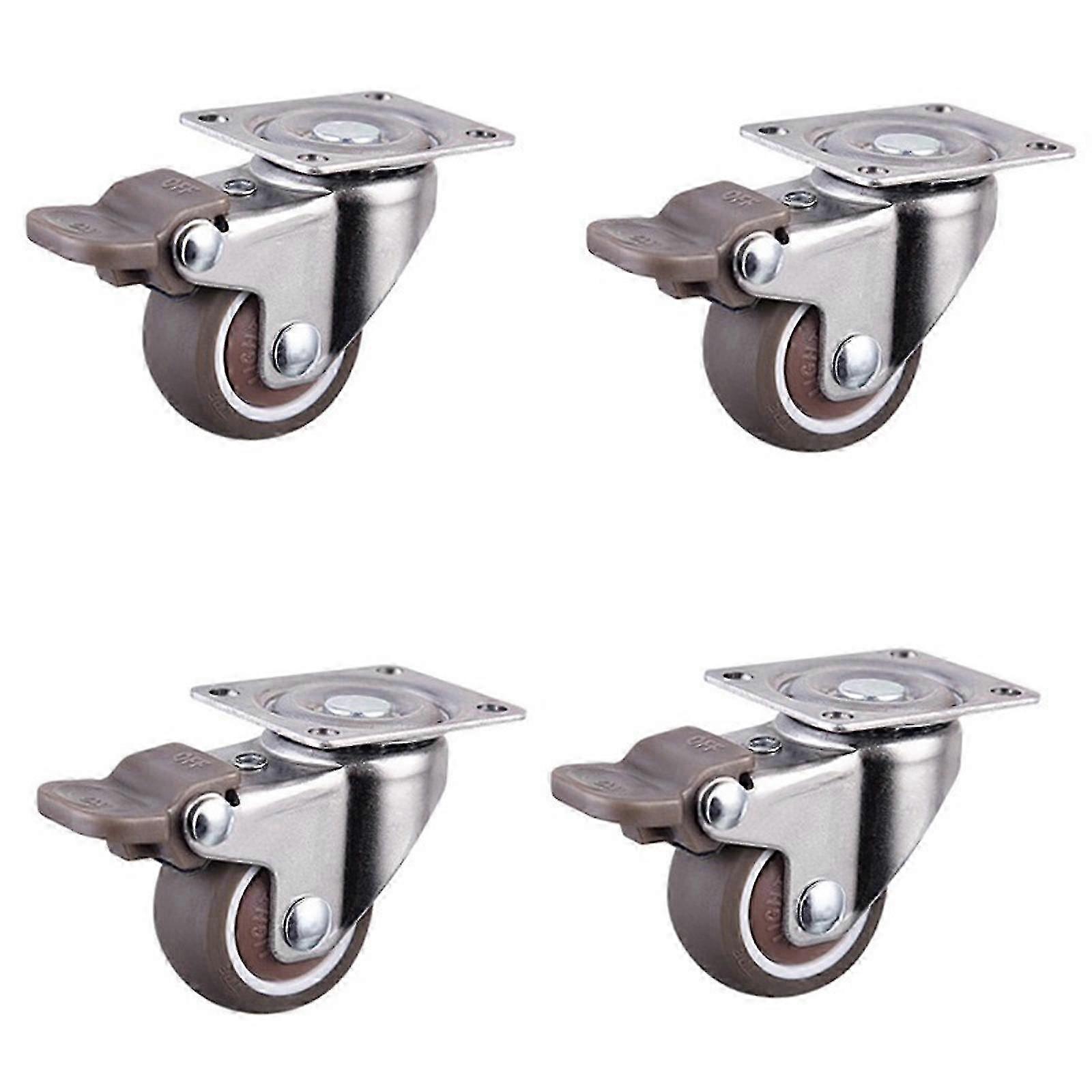 Furniture Casters Wheels, Silent & Smooth Rolling, 360 Degrees Swivel, Universal Fit, Silver Trolley Accessory