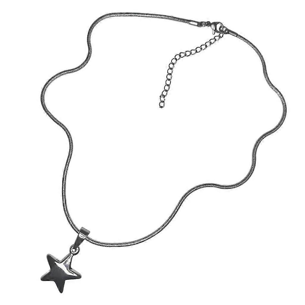 Delicate Tiny Bead Chain Choker Dainty Pentangle Pendant Necklace Simple Y2k