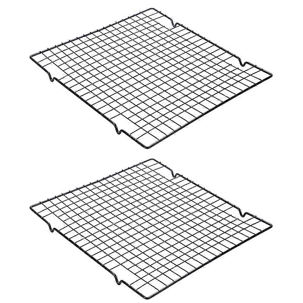 2Pcs Bread Cooling Rack Biscuits Cake Drying Rack Kitchen Tool (Silver)