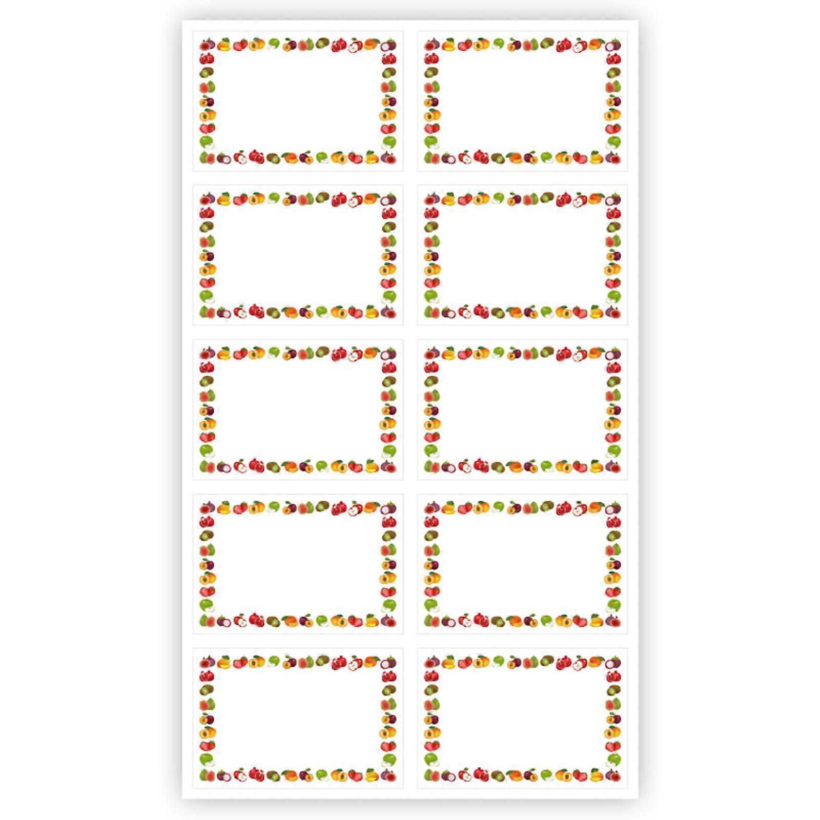 100Pcs Fruit Pattern Sticker Adhesive Food Container Labels Freezer Labels For Bottles Jar Scrapbooking School Project Multicolor