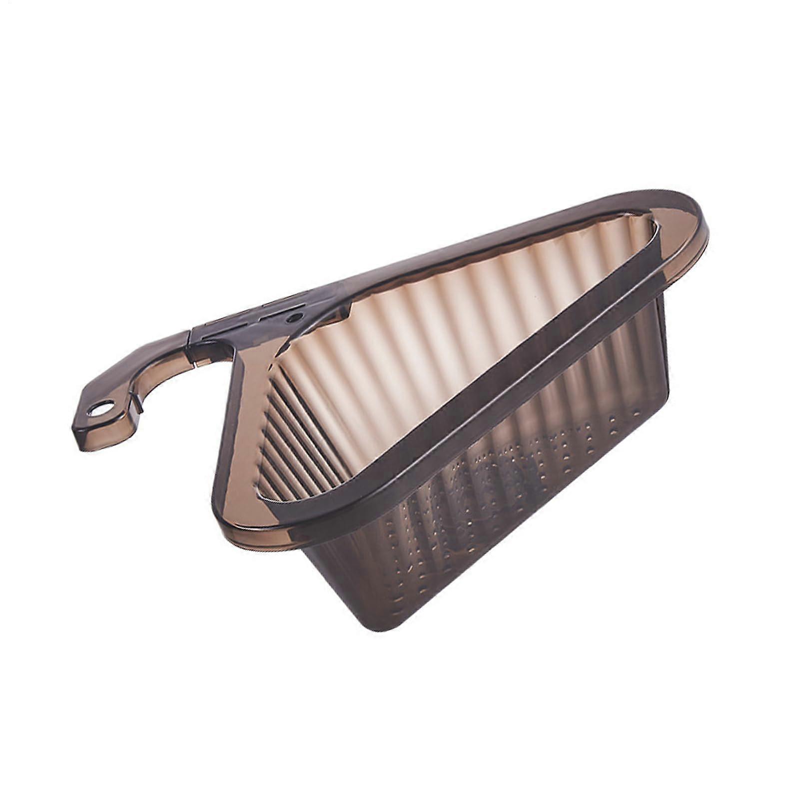Basket Strainer Triangular Kitchen Sink Filter Retractable Drain Basket Sponge Holder For Fruits  Veggies
