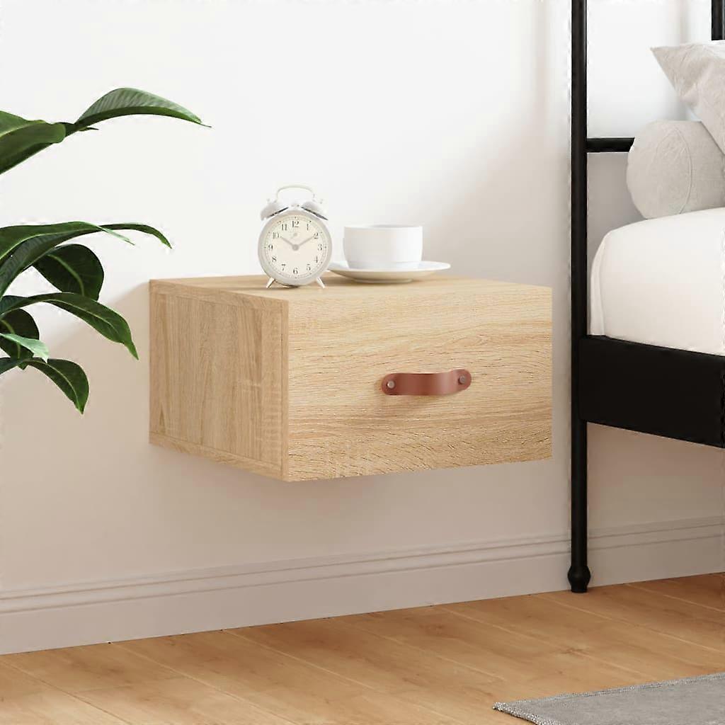 Wall-mounted bedside table Sonoma Oak 35x35x20 cm