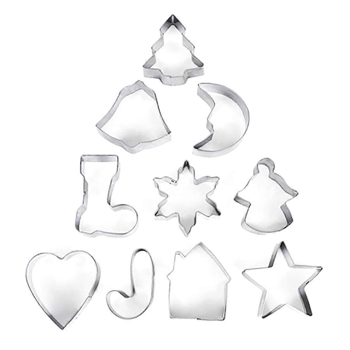 10-Piece Set Christmas Tree Series Baking Biscuit Mold
