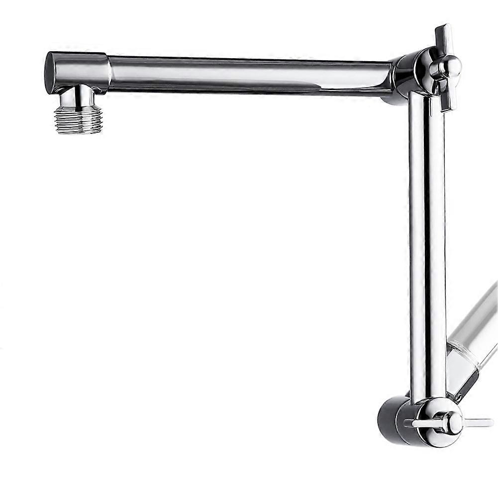 Shower Head Extension Arm, Adjustable Extender with Lock Joint, Rise or Lower Rainfall and Fixed Shower Head