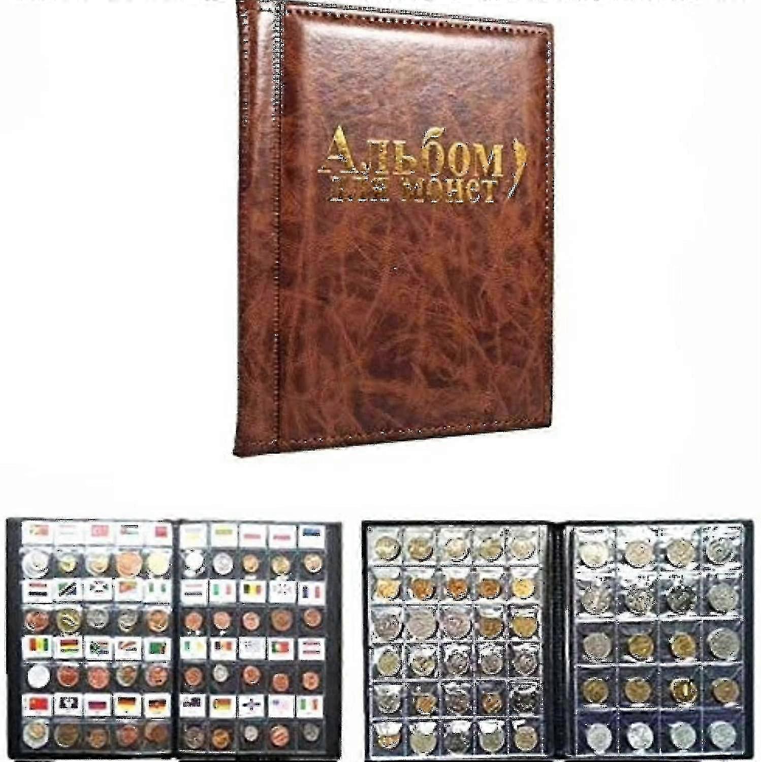 Vintage Style Coin Album - Secure Pockets for Long-Term Coin Storage and Protection