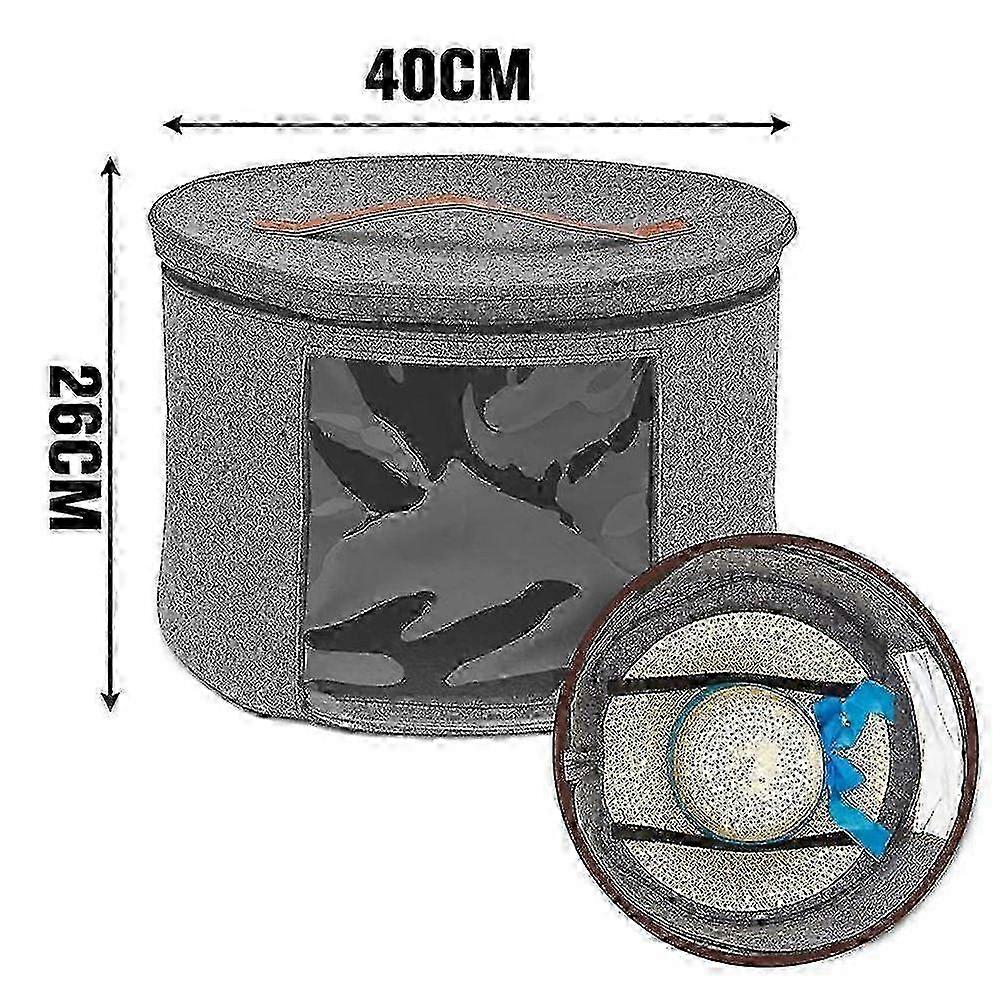 w Large Foldable Hat Box with Visible Window, Dust-Proof Storage for Travel Home Dorm Unisex