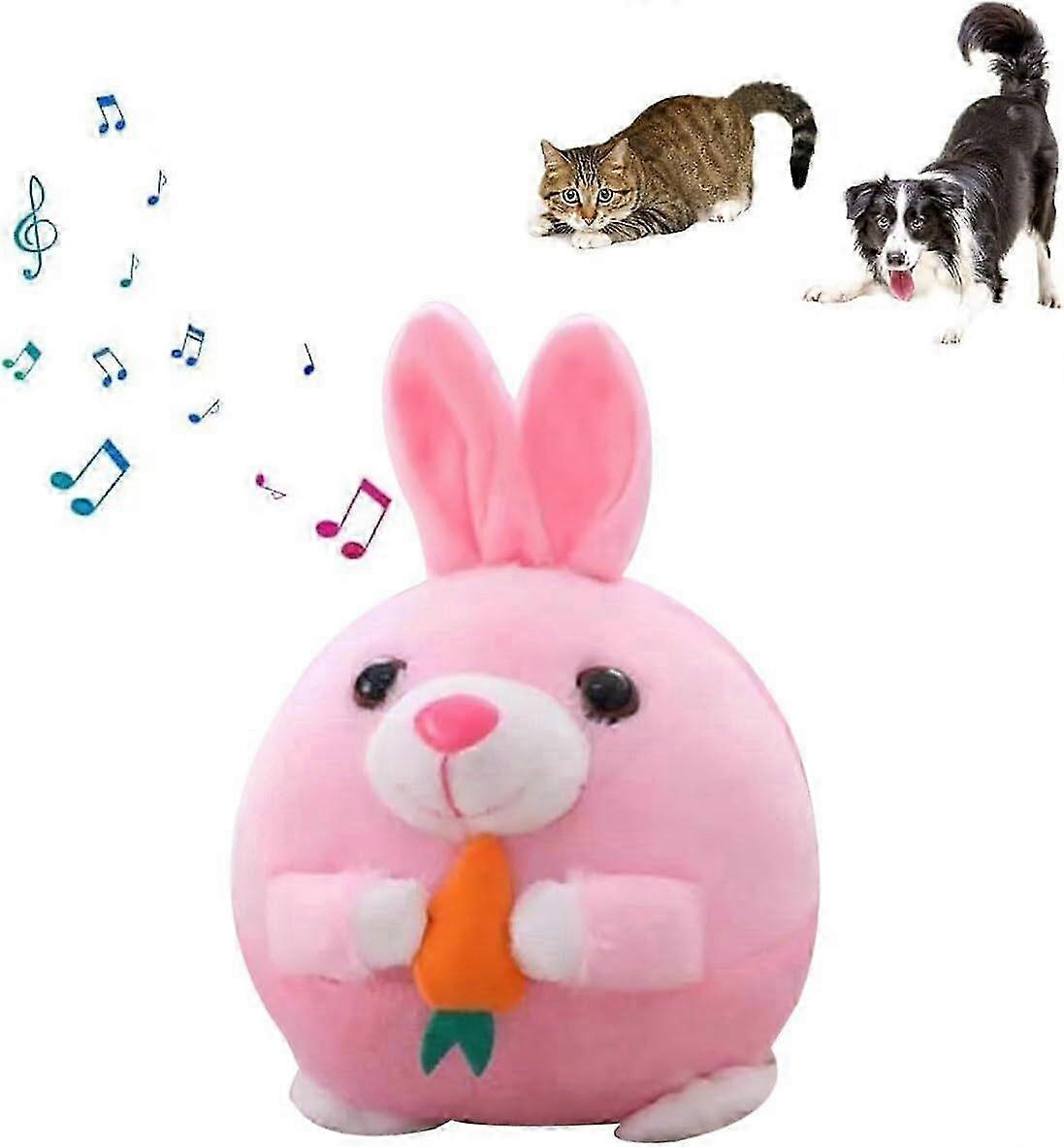 Interactive Pet Play Toy with Moving Plush and Bouncing Ball
