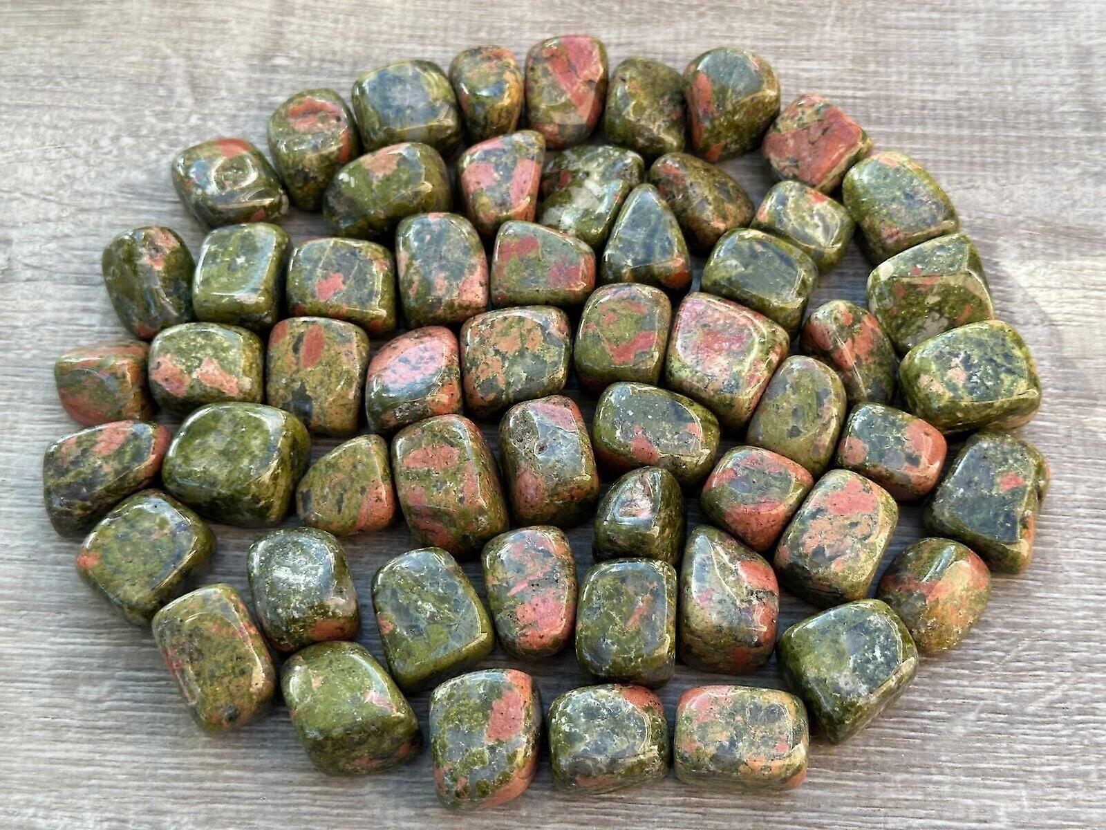 Unakite Tumbled Stones, 0.75-1" Tumbled Unakite Stone