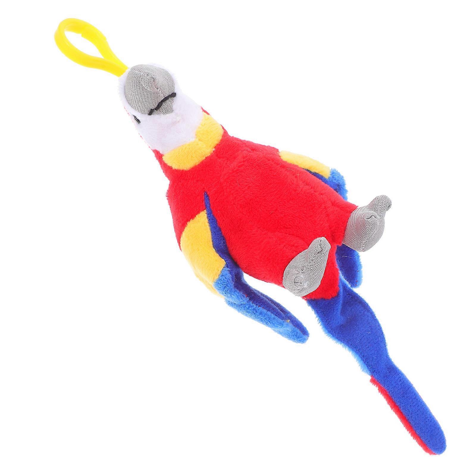 Soft Plush Parrot Keychain Charm with Realistic Bird Pendant for Bags