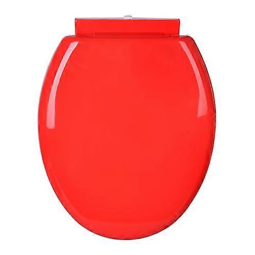 Soft Close Round Toilet Seat with Lid, Quiet Close Hinge, Easy Install, Green and Red Options