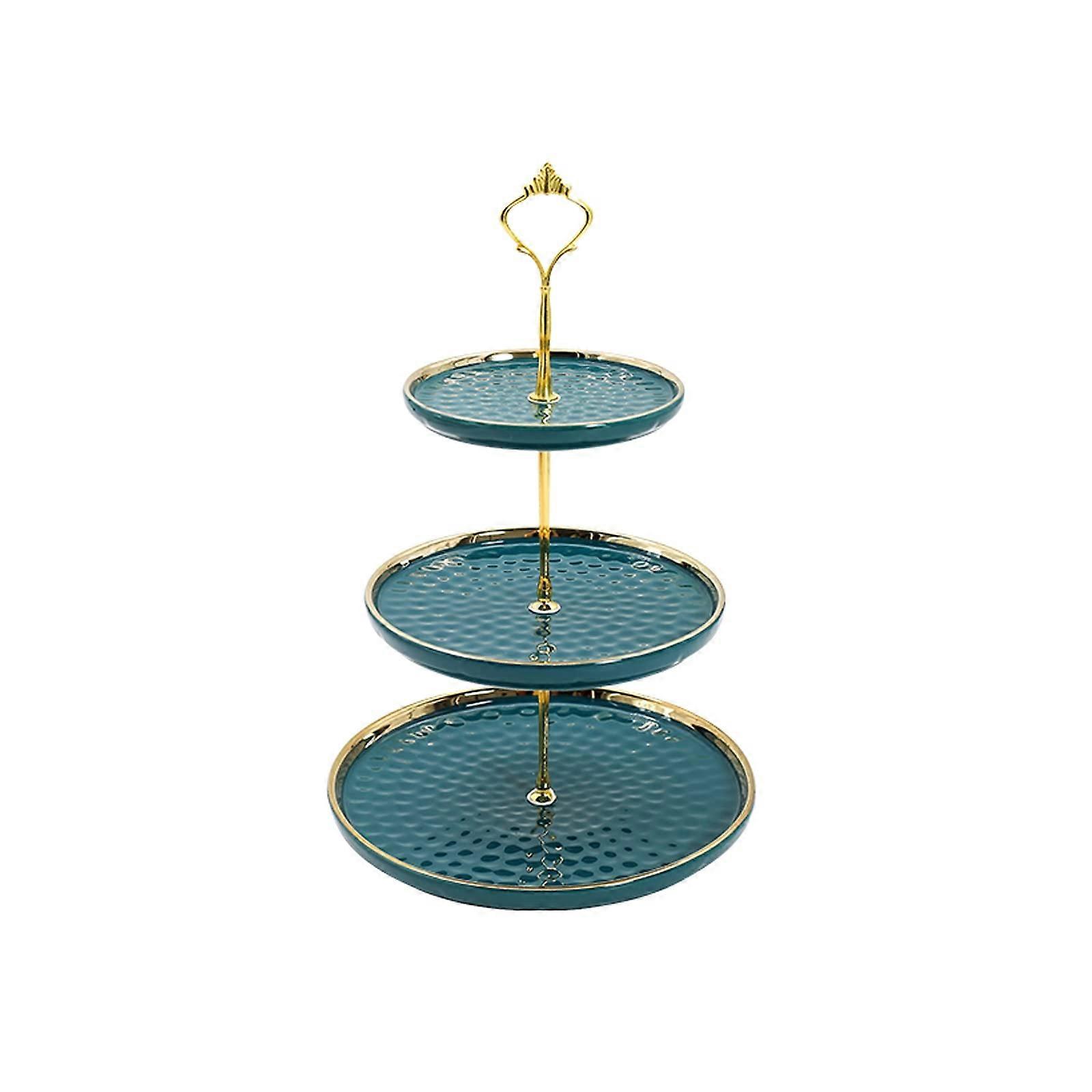 Elegant Golden Rim Cake Stand Tiered Dessert Display for Parties Cupcakes Fruits Snacks