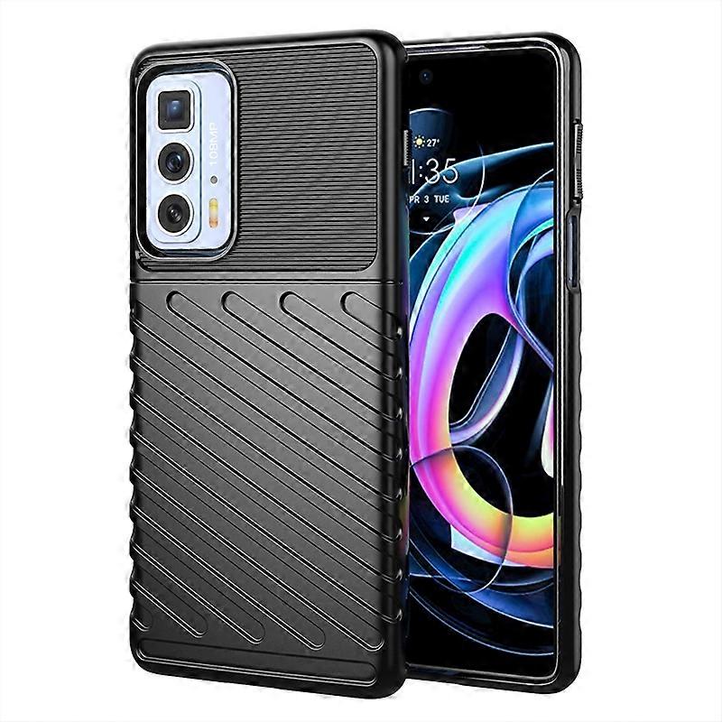 Thunder Series Twill Texture TPU Thickened Shockproof Mobile Phone Cover for Motorola Edge 20 Pro/S 