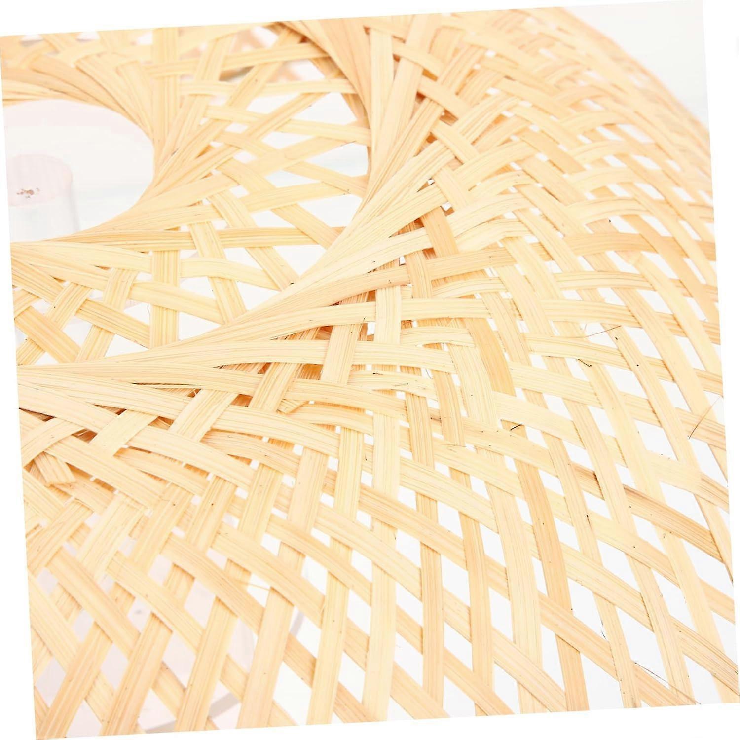 Bamboo Lampshade Bohemian Style Handcrafted Durable Woven Light Shade for Table or Pendant Lamp