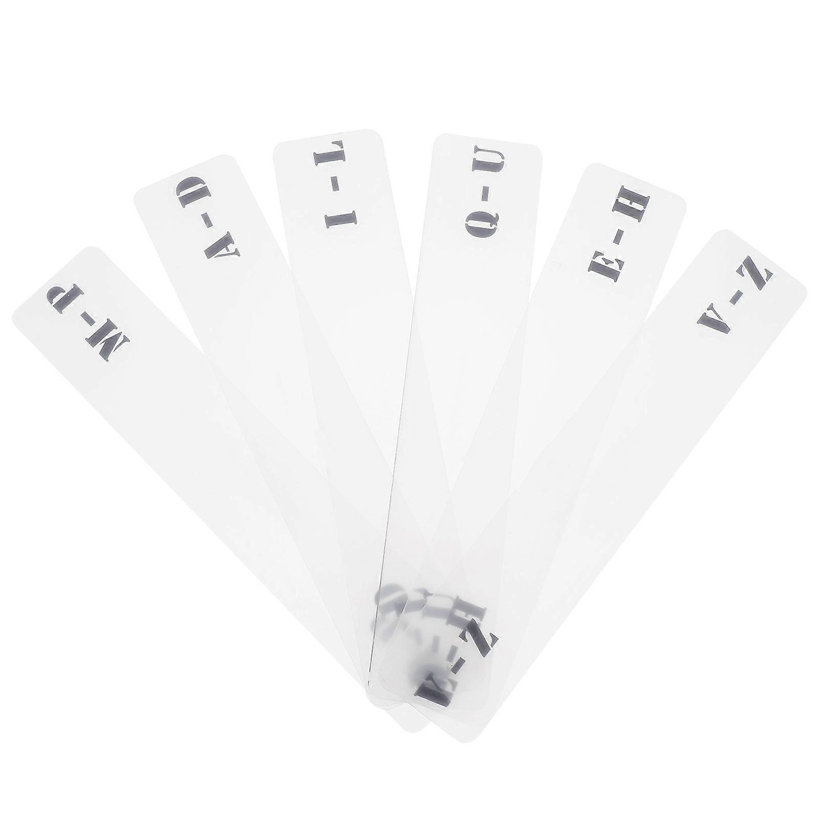 6pcs Record Divider A-Z Horizontal Label Acrylic Clear CD Classification Card