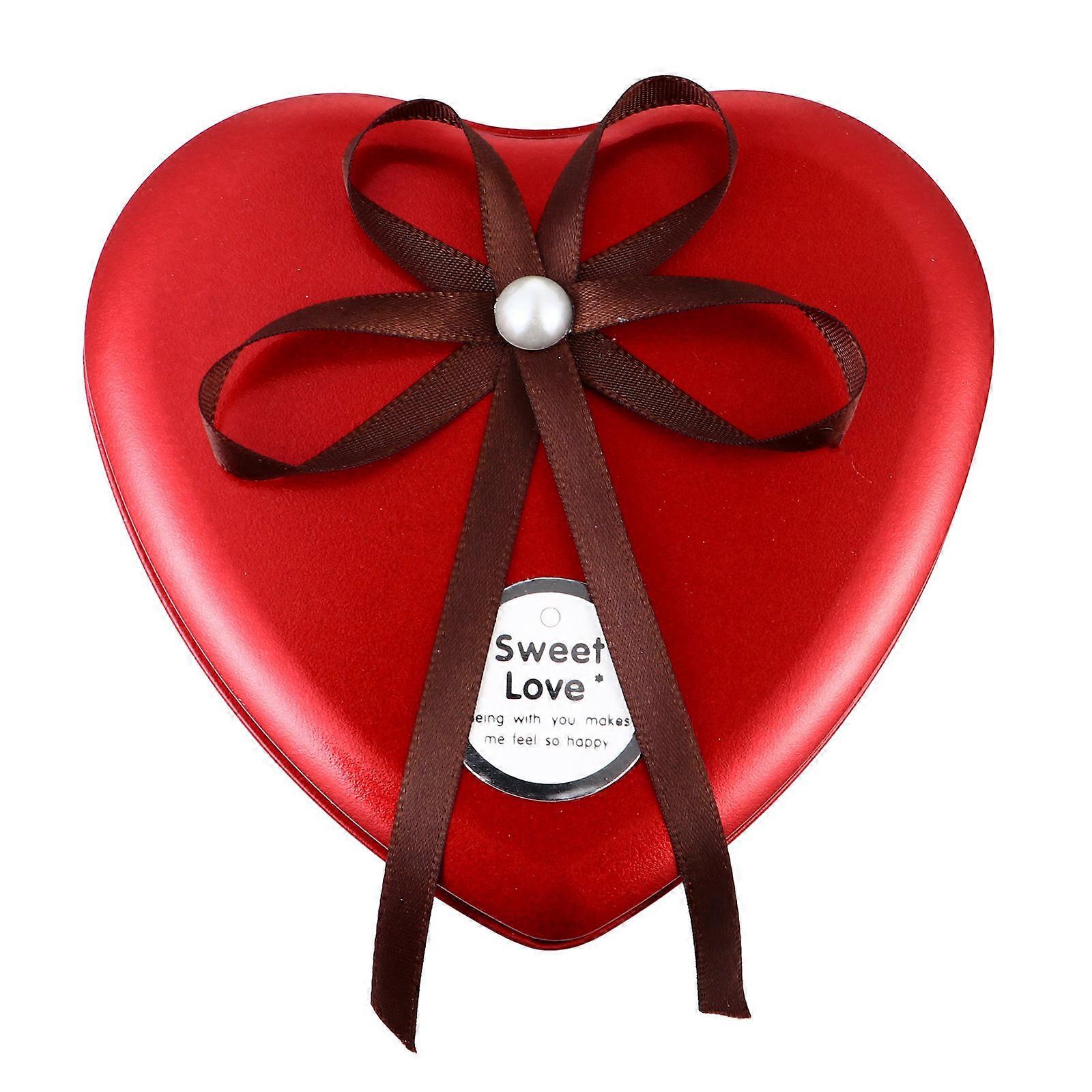 Tinplate Heart Shape Candy Box for Wedding Storage 2Pcs Red