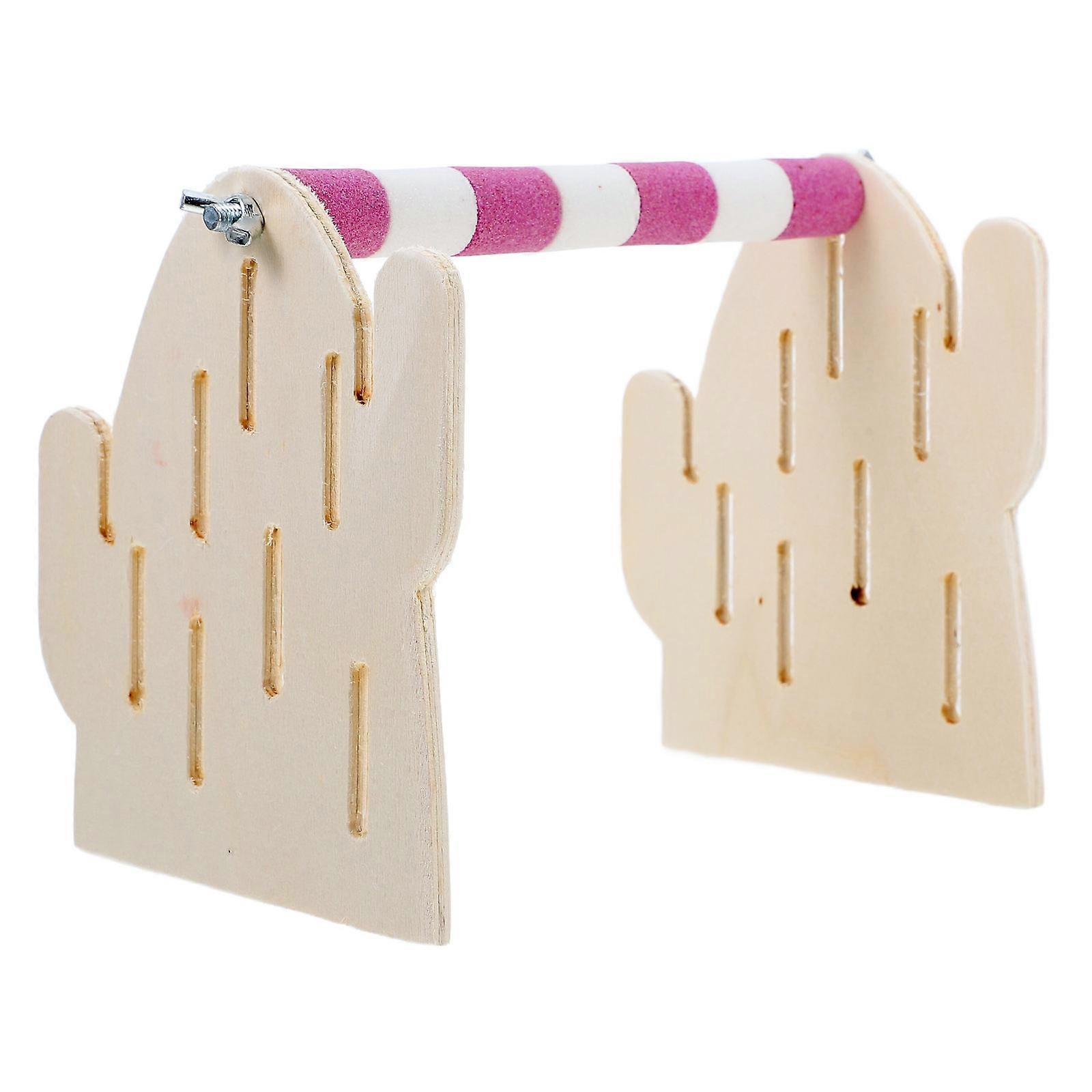 Durable Wooden Bird Training Stand Multifunctional Pet Use Parrot Perch for Playing and Training Multi 34.5 in