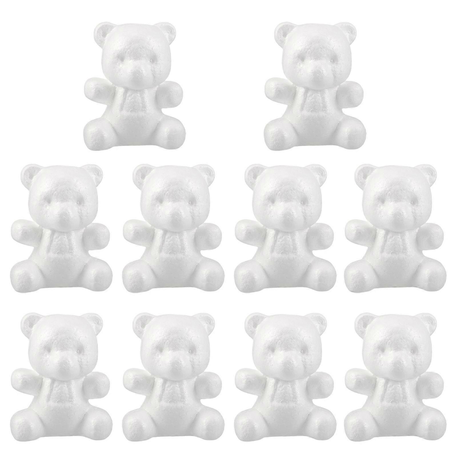 Durable White Foam Bear for Crafting and DIY Projects Lightweight 12cm Blank Model Ideal for Family Bonding