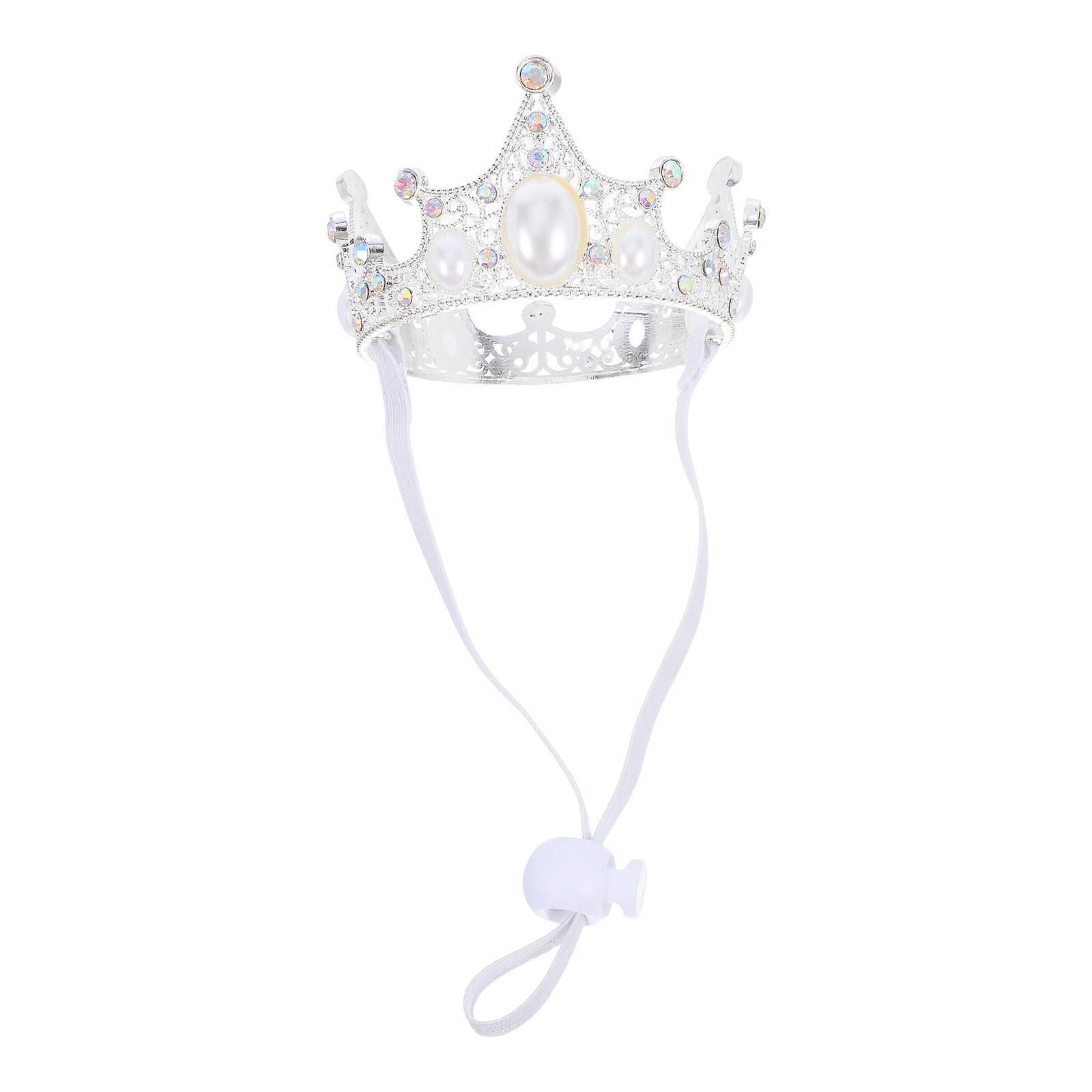 Elegant Silver Dog Costume Hat for Birthday Parties Weddings and Special Occasions Adjustable Fit