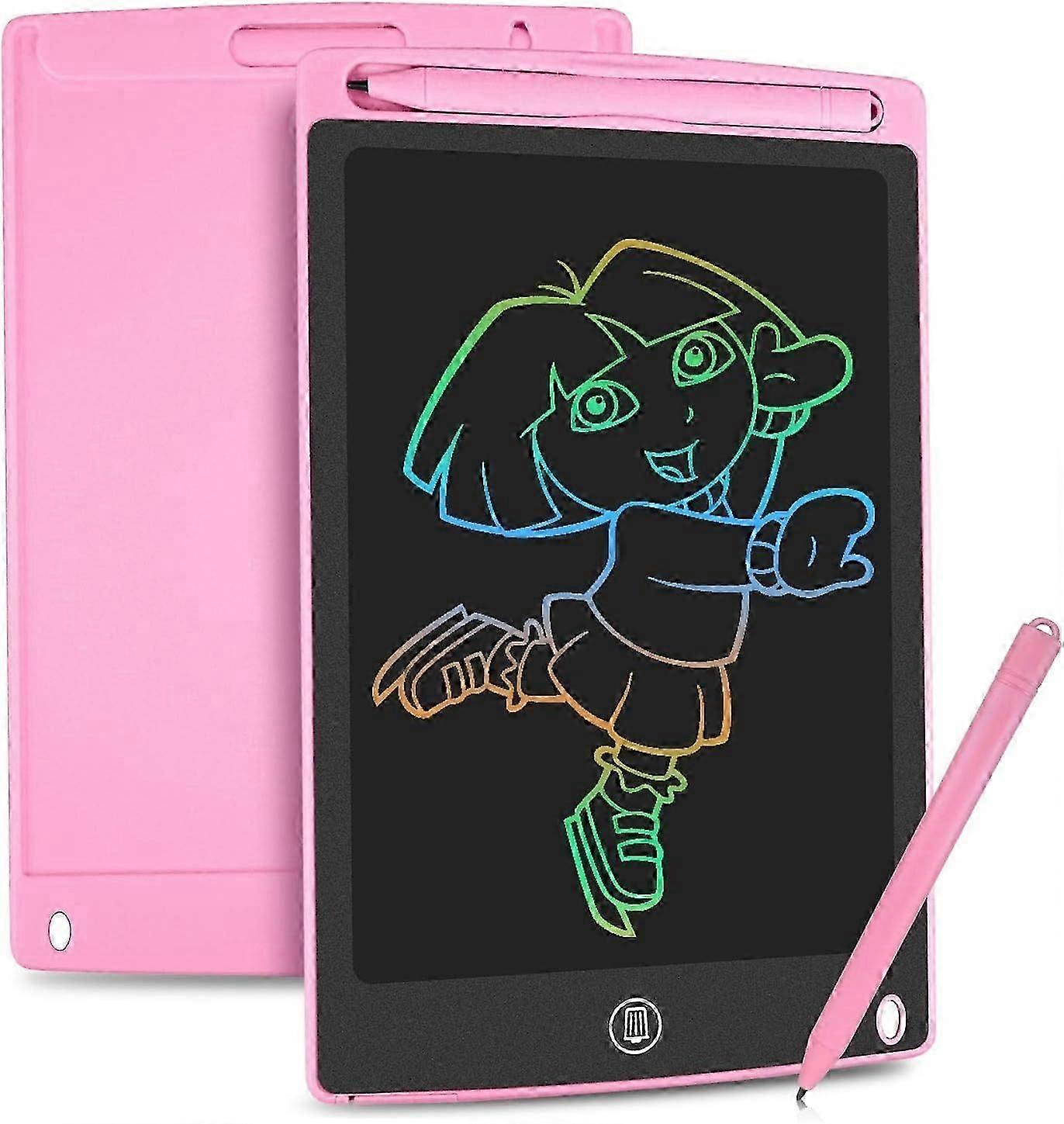 8.5 Inch Color Display LCD Drawing Tablet, Electronic Board Erasable Drawing Writing Pad with Delete Button and Lock Switch, Paper Saving (Pink)GOOD