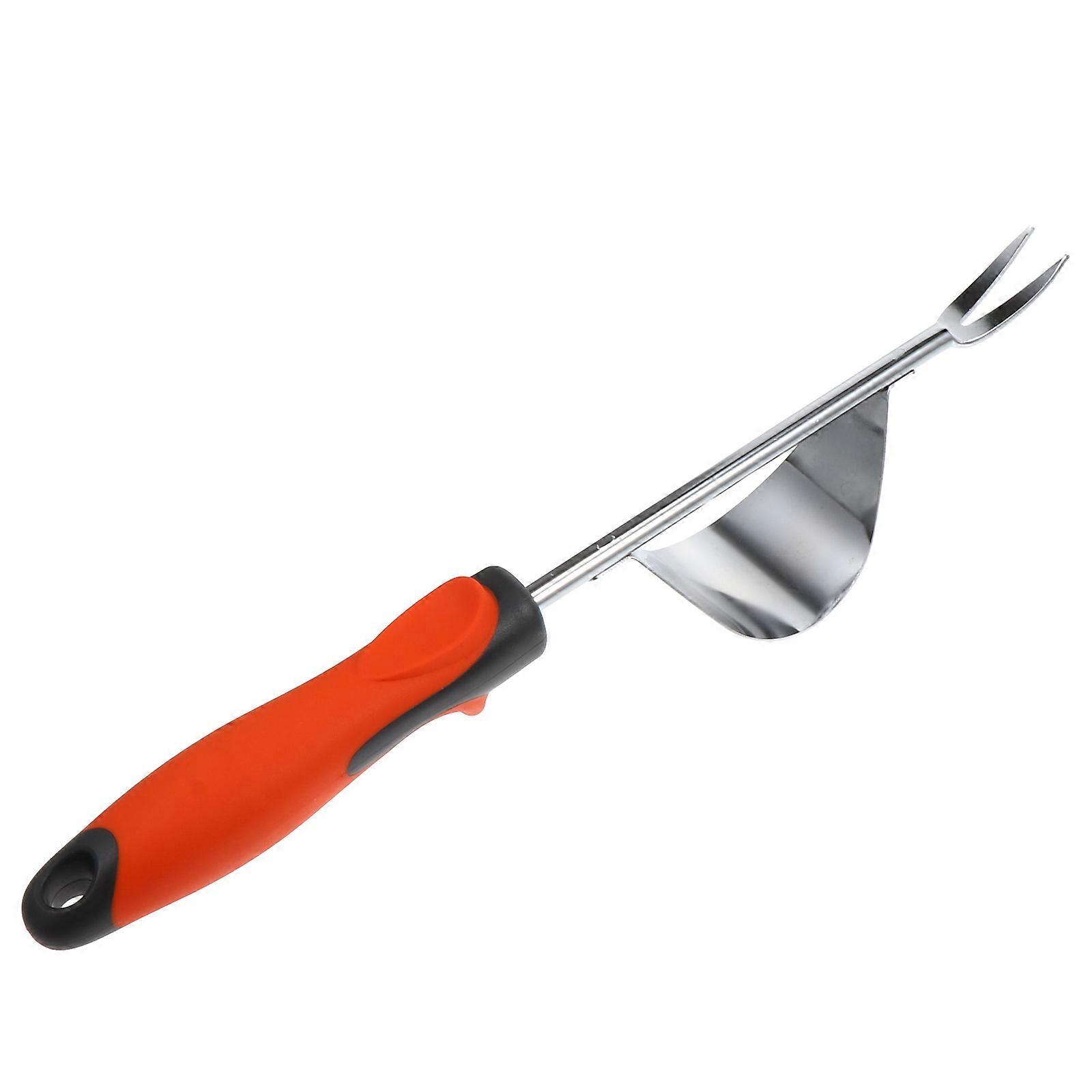 Sturdy Stainless Steel Weeding Fork for Garden with Compact Size Design Red