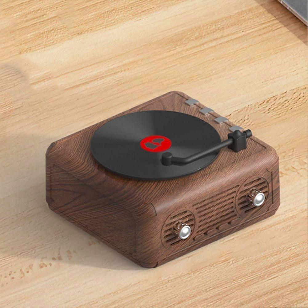 Retro Bluetooth Speaker Wood Grain with FM Radio CD Player Surround Sound USB TF Playback